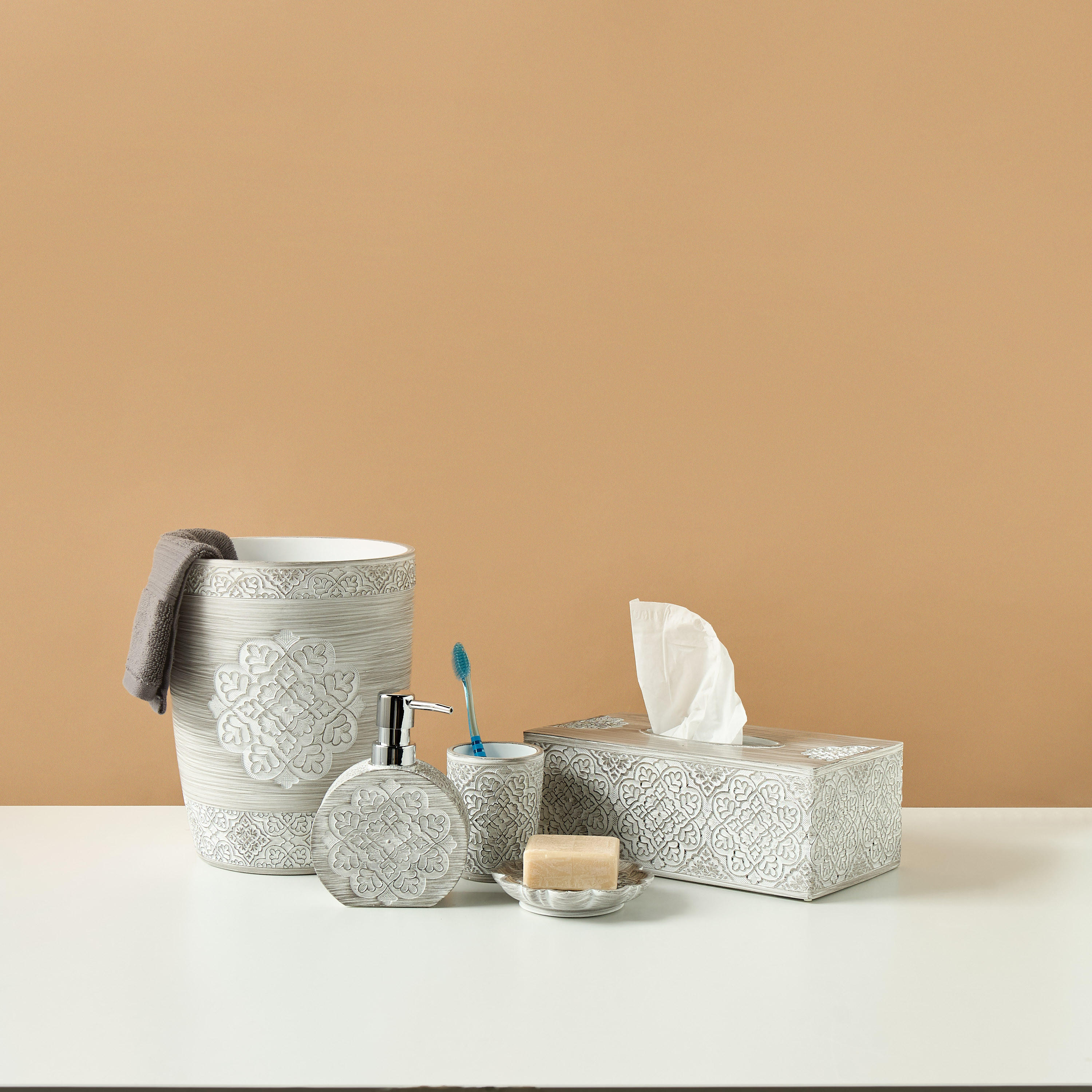 سلة نفايات منحوتة بارزة الملمس-household-bathandlaundry-wastebinsandaccessories-image-5