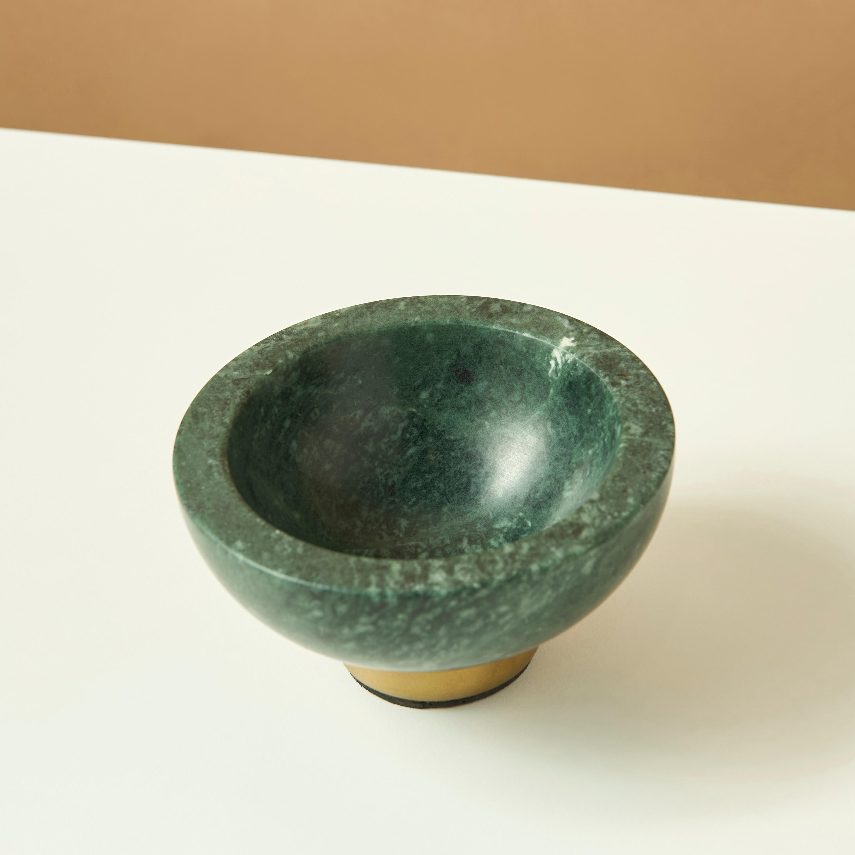 Marble Serving Bowl with Metal Base-household-dining-dinnerware-bowls-image-3