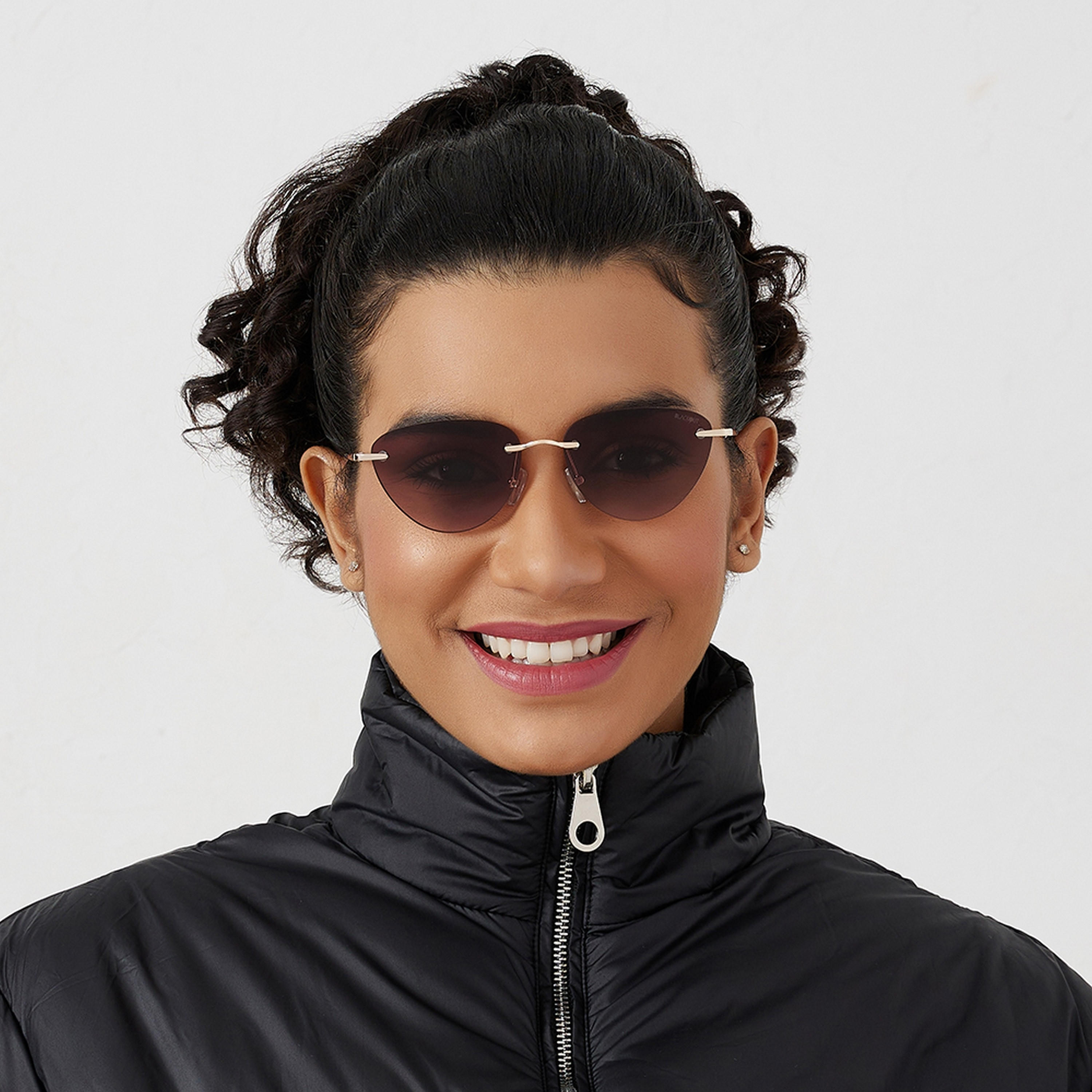 BlackOut MINIMALIST 54 MM Brown Cat Eye Sunglasses-women-sunglasses-image-5