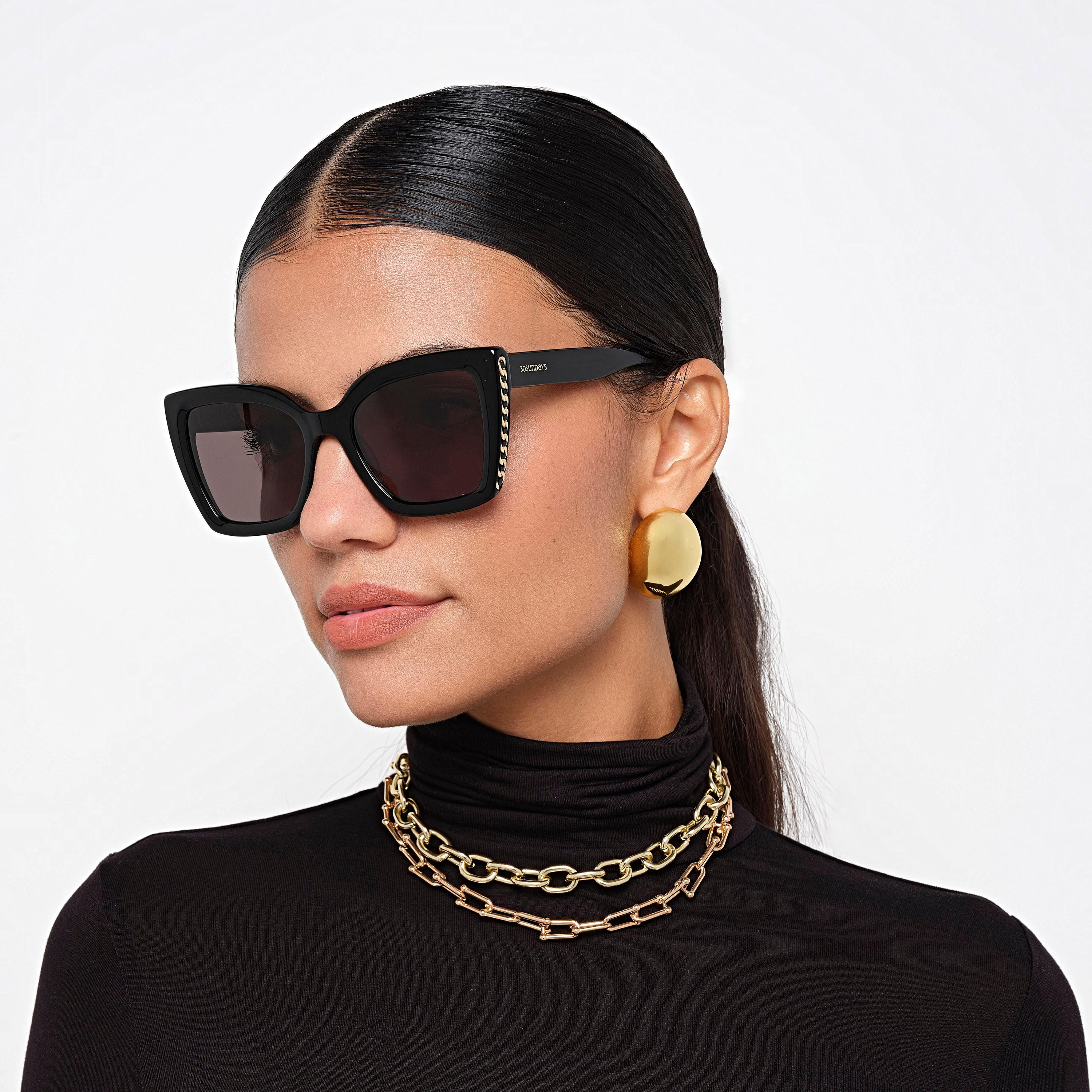 30Sundays NEXA 54 MM Black Cat Eye Sunglasses-women-sunglasses-image-5