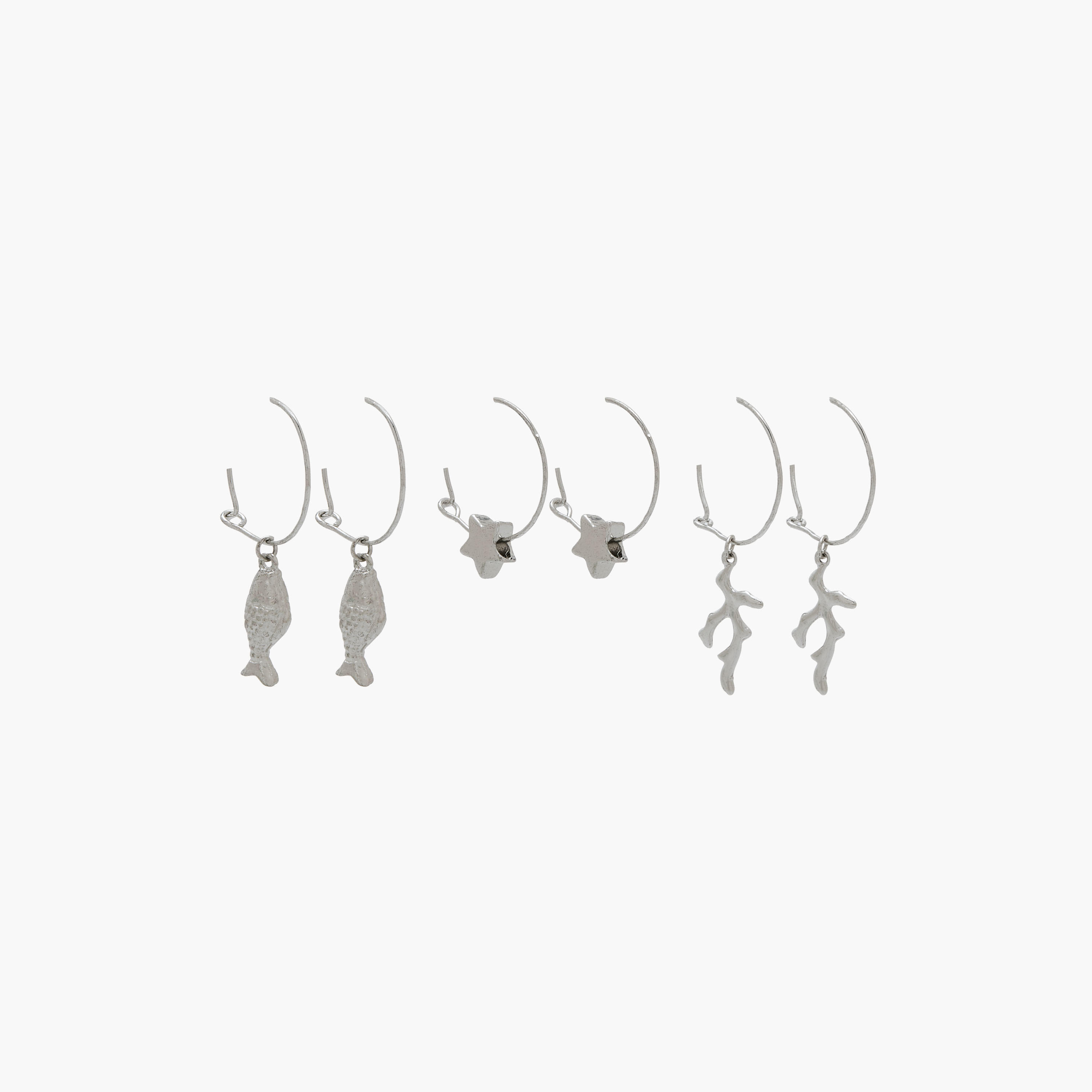 Pack of 12 Silver Tone Assorted Earrings-women-watchesandjewellery-jewellery-earrings-image-2