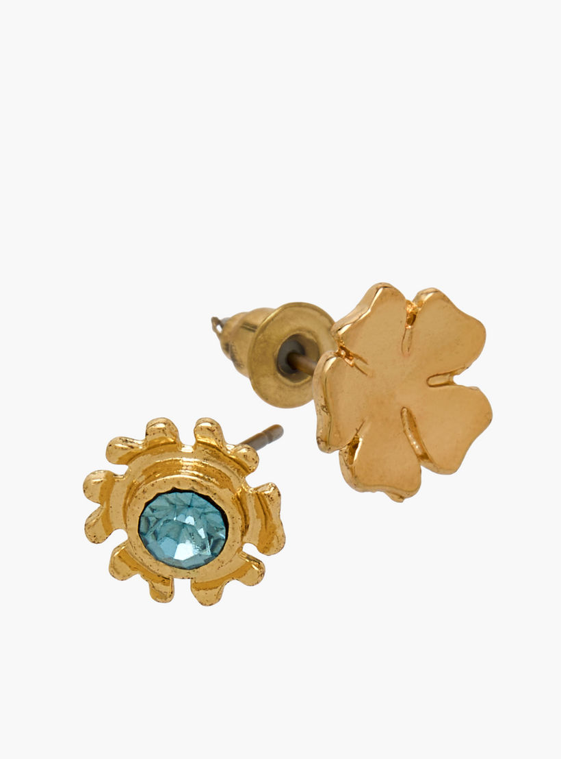 Pack of 12 Gold Tone Stud Earrings with Pushback Closure-women-watchesandjewellery-jewellery-earrings-image-4