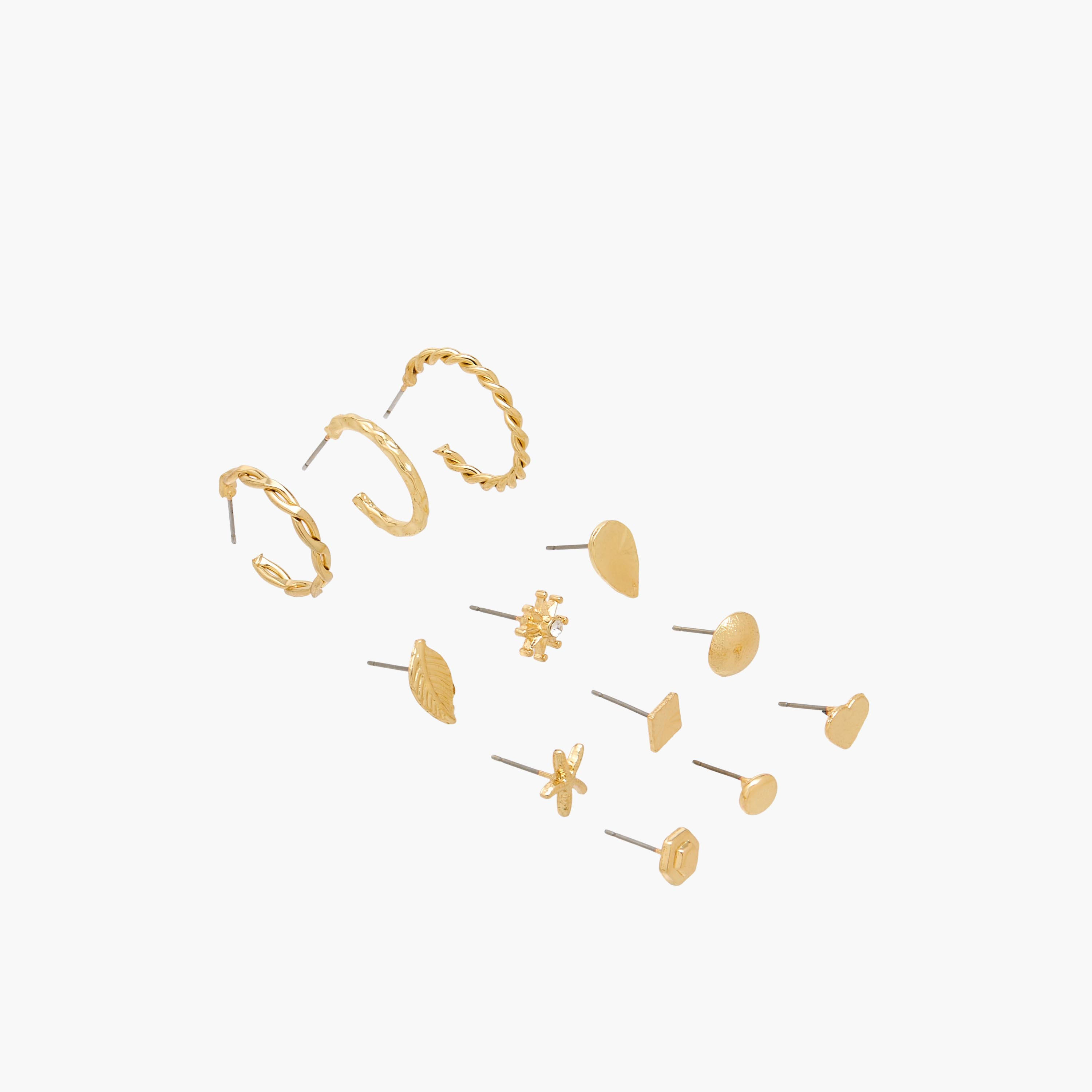 Pack of 12 Gold Tone Earrings with Pushback Closure-women-watchesandjewellery-jewellery-earrings-image-2