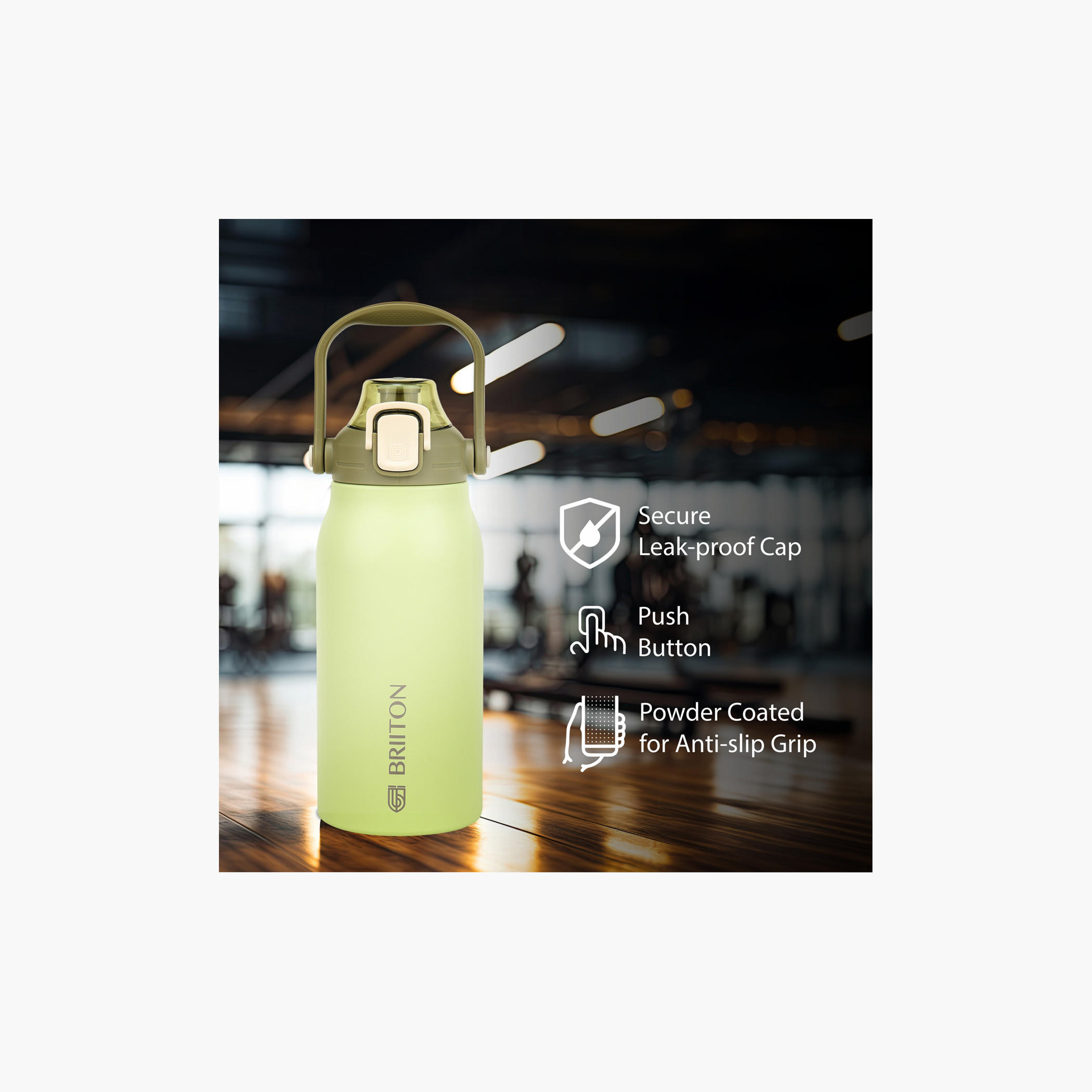 Briiton Stainless Steel Water Bottle - 1.3 L-school-waterbottles-image-6