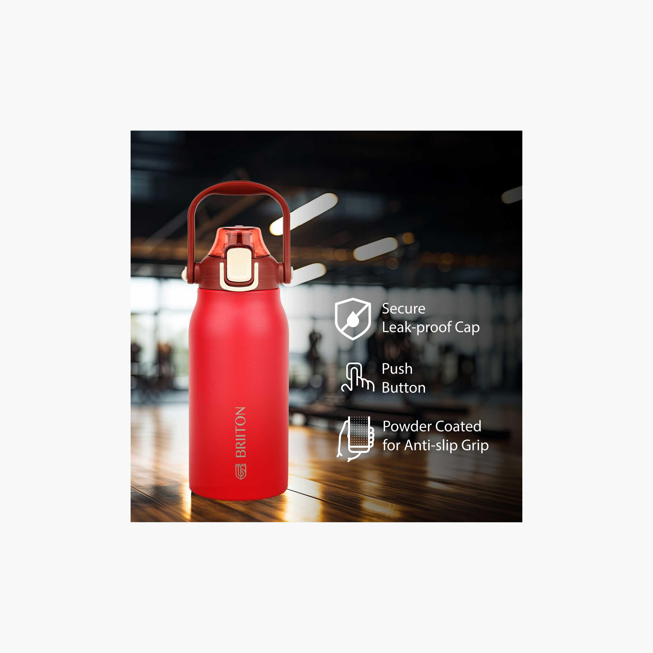 Briiton Solid Stainless Steel Insulated Water Bottle - 1.3 L-school-waterbottles-image-6