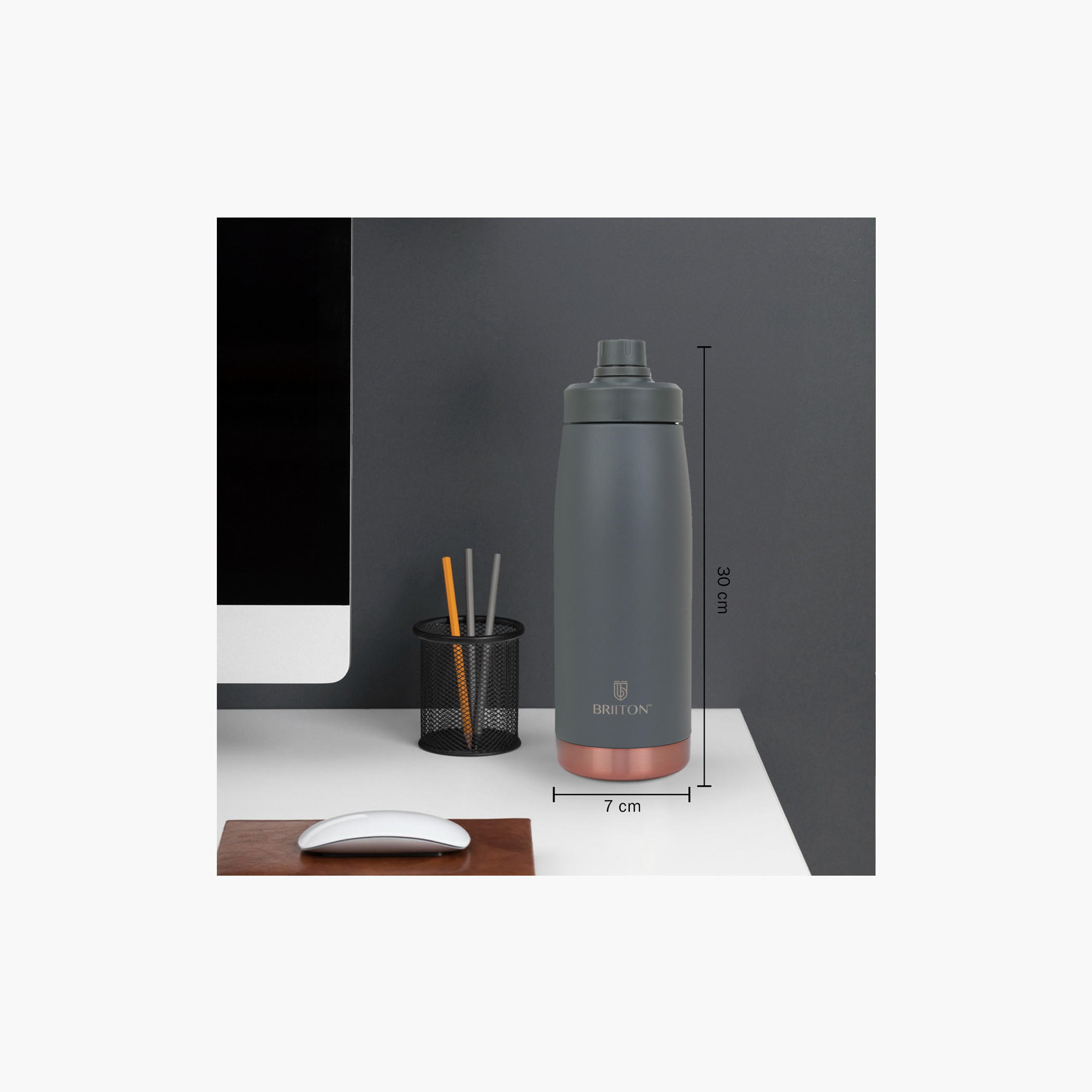 قارورة مياه عازلة للحرارة ستانليس ستيل من بريتون - 1 لتر-school-waterbottles-image-12