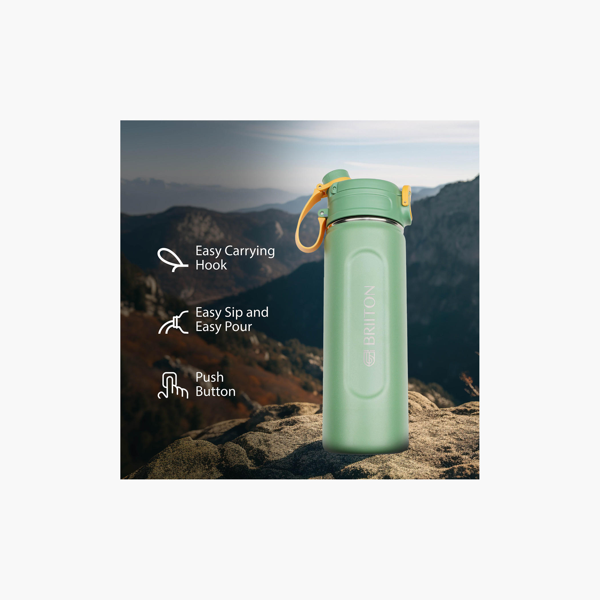 قارورة مياه عازلة للحرارة ستانليس ستيل من بريتون - 1 لتر-school-waterbottles-image-26
