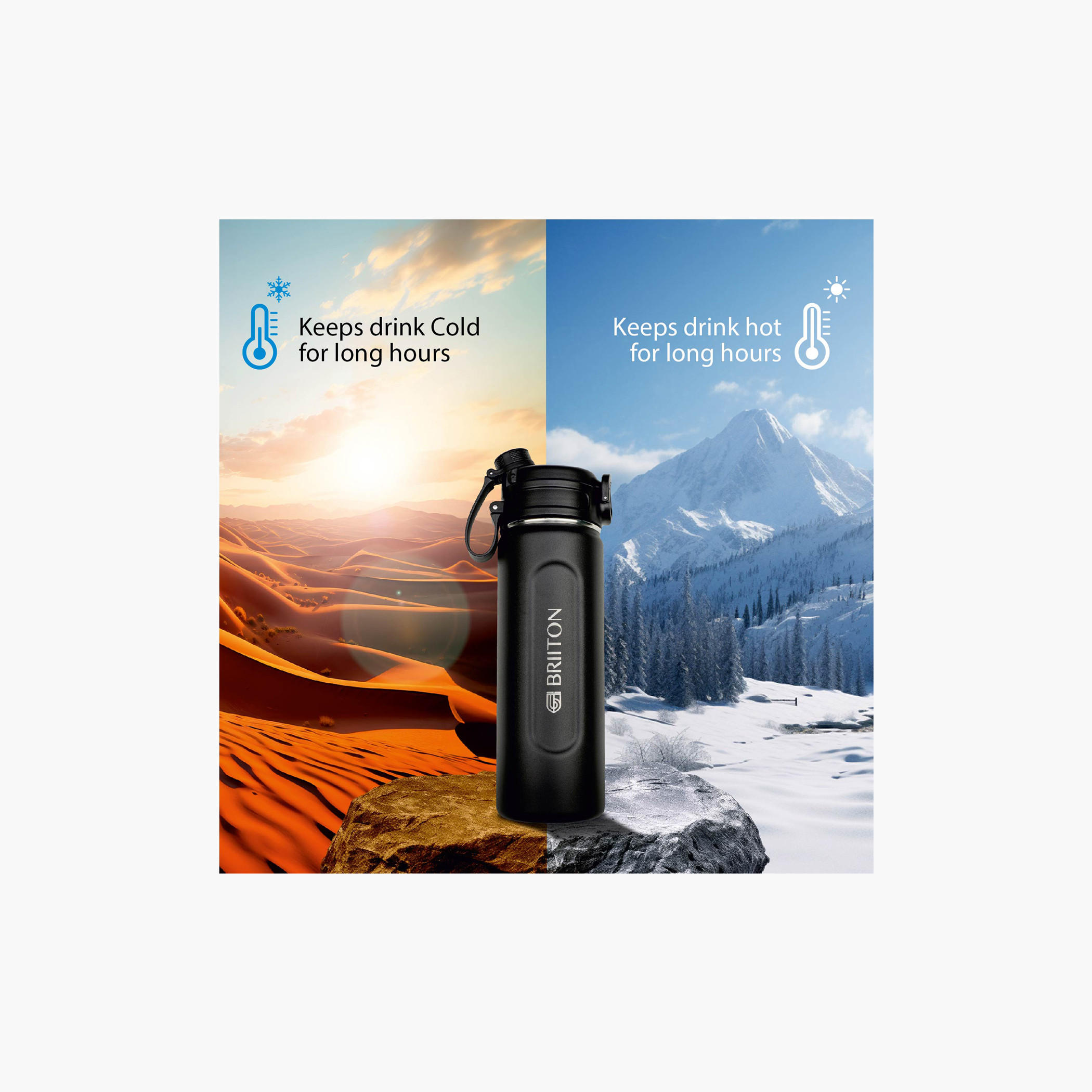 قارورة مياه عازلة للحرارة ستانليس ستيل من بريتون - 1 لتر-school-waterbottles-image-3