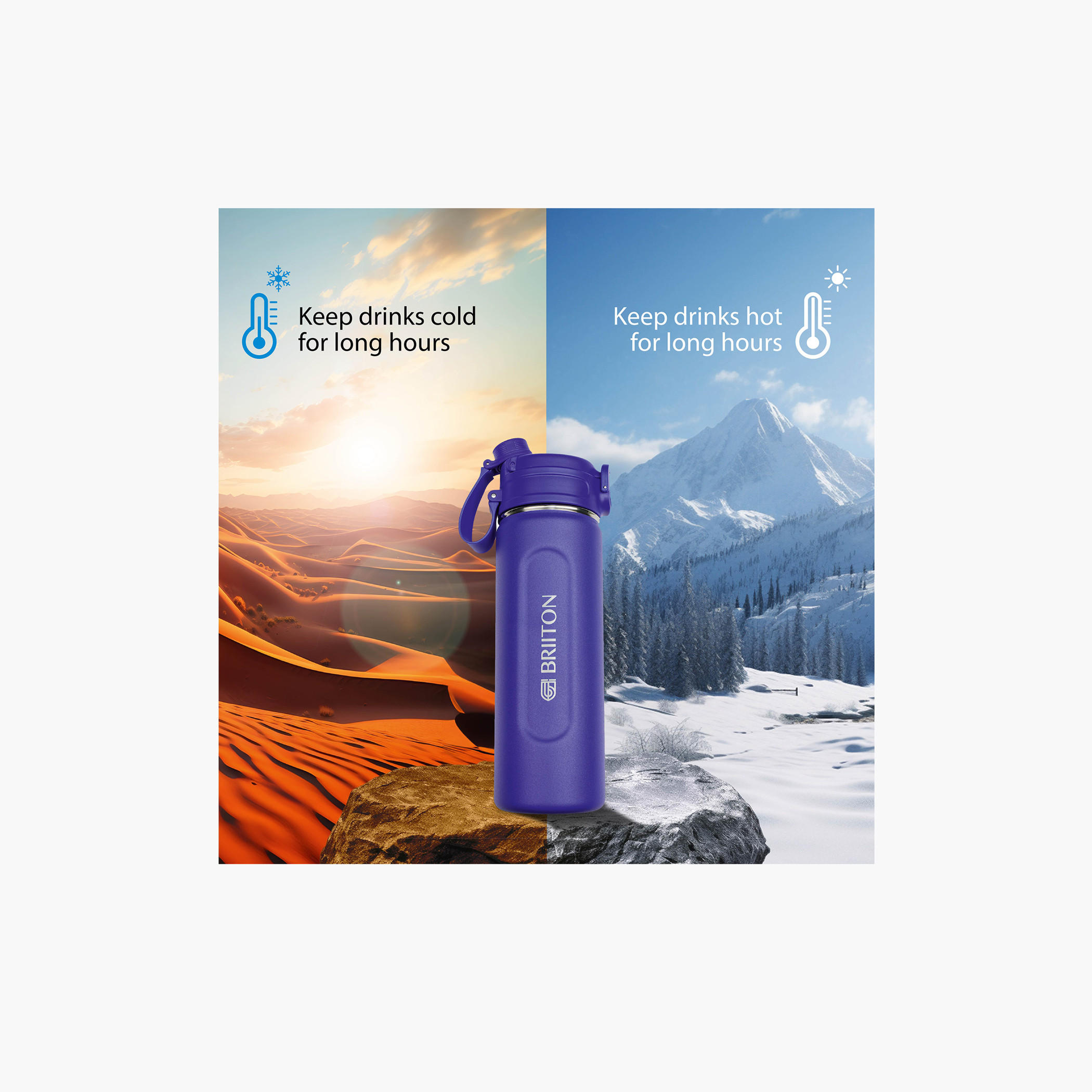 Briiton Stainless Steel Insulated Water Bottle - 1 L-school-waterbottles-image-3