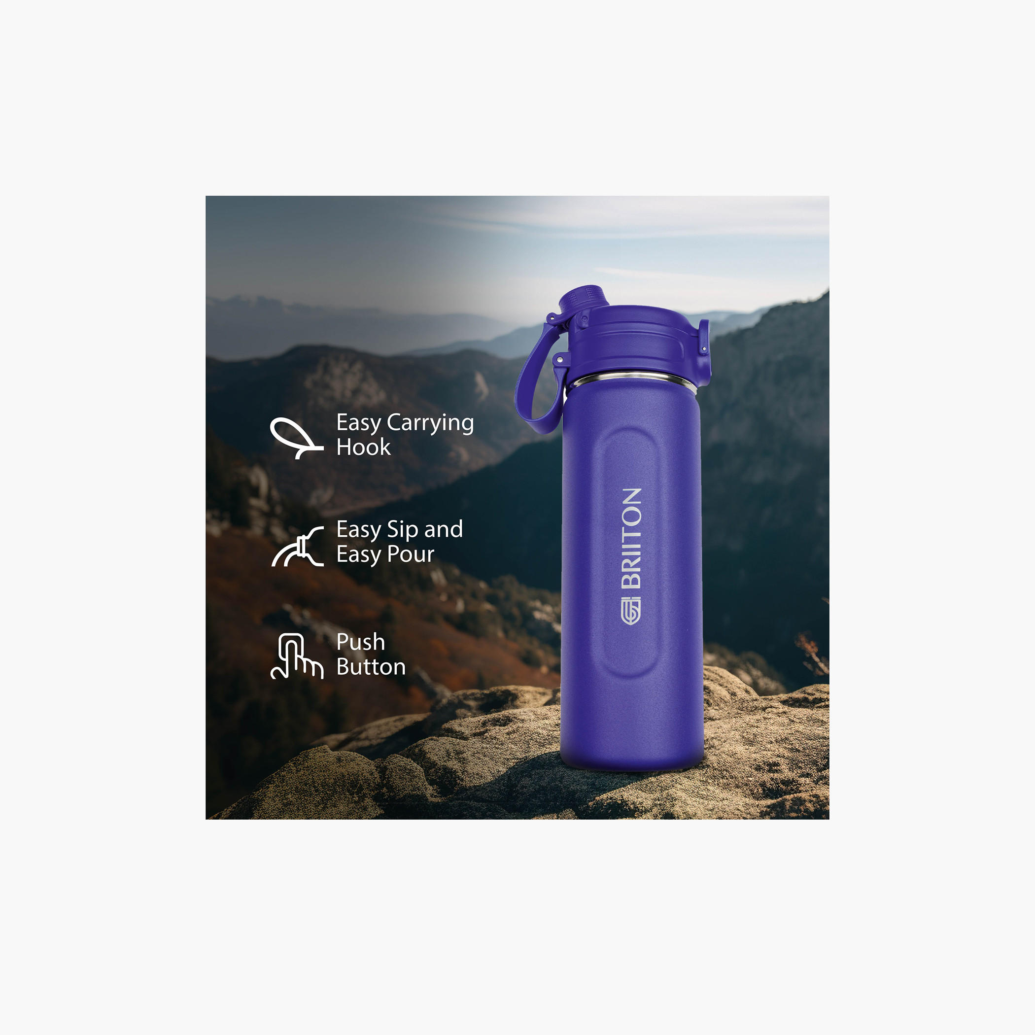 Briiton Stainless Steel Insulated Water Bottle - 1 L-school-waterbottles-image-7