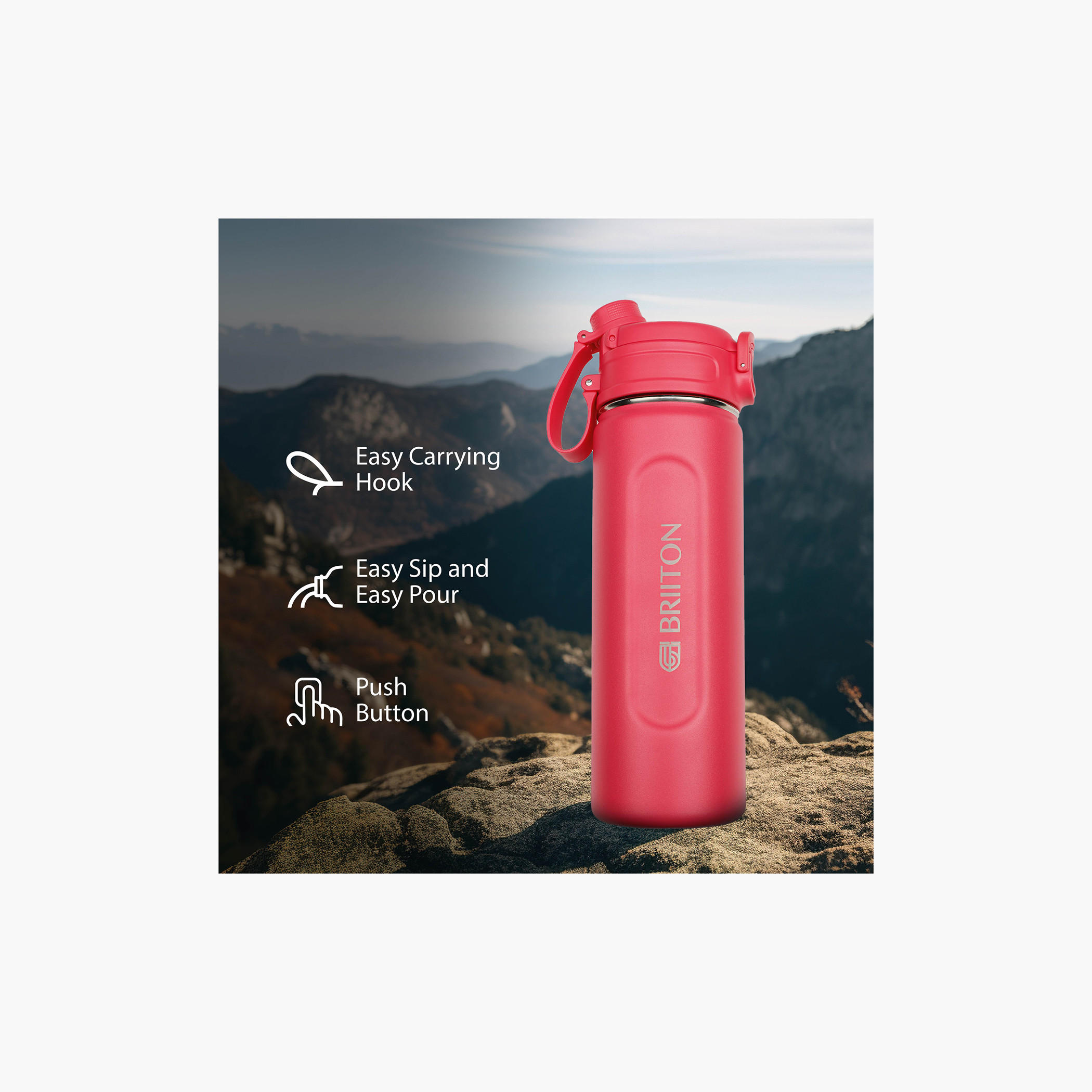 Briiton Stainless Steel Insulated Water Bottle - 1 L-school-waterbottles-image-7