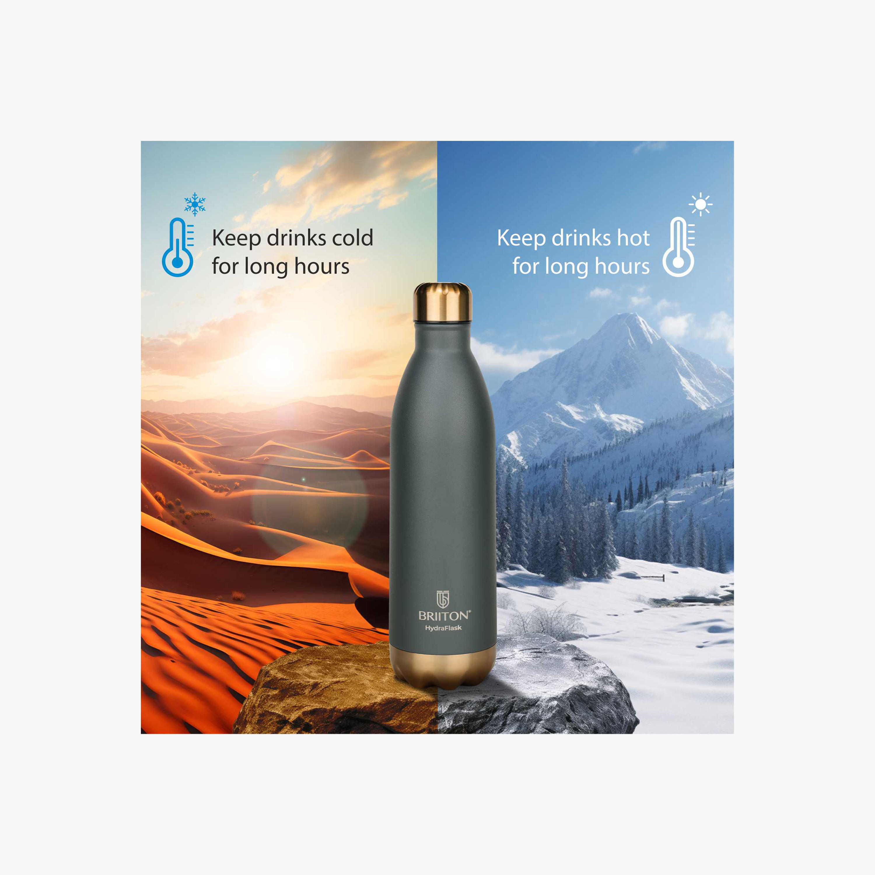 قارورة مياه ستانليس ستيل عازلة للحرارة بطبعات الشعار من بريتون - 750 مل-school-waterbottles-image-3