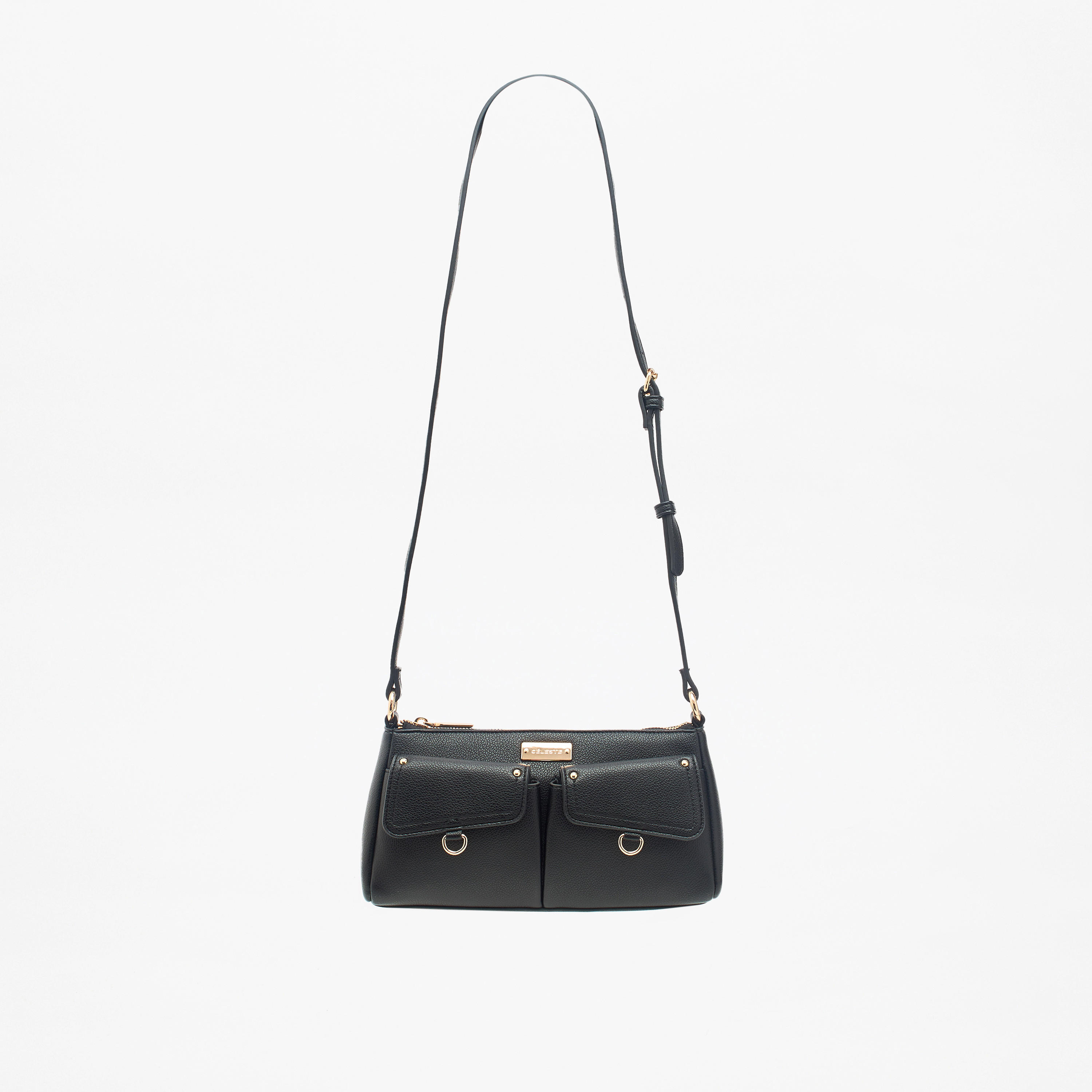 شنطة كتف سادة بمقبض قابل للتعديل وسحاب إغلاق من سيليست-women-bagsandwallets-handbags-image-2