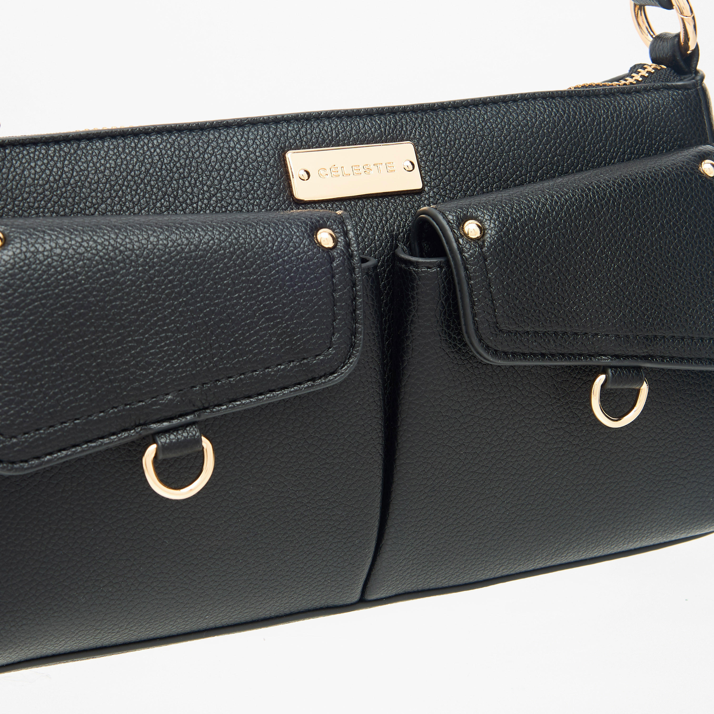 شنطة كتف سادة بمقبض قابل للتعديل وسحاب إغلاق من سيليست-women-bagsandwallets-handbags-image-4