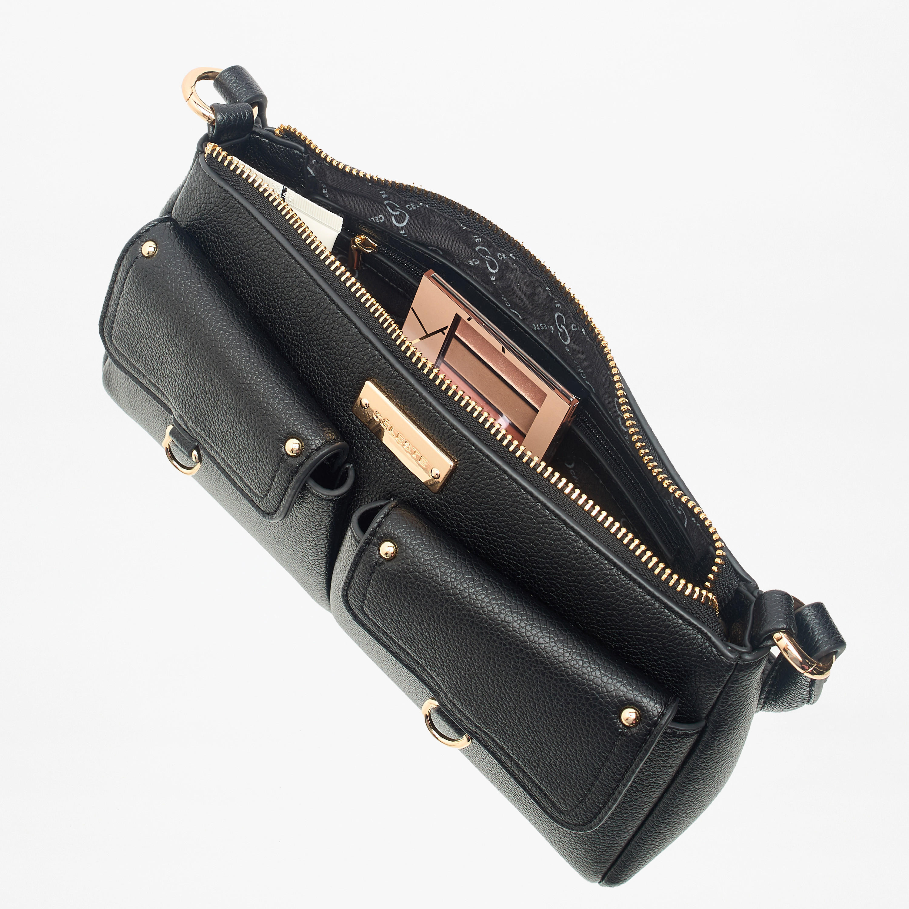 شنطة كتف سادة بمقبض قابل للتعديل وسحاب إغلاق من سيليست-women-bagsandwallets-handbags-image-7