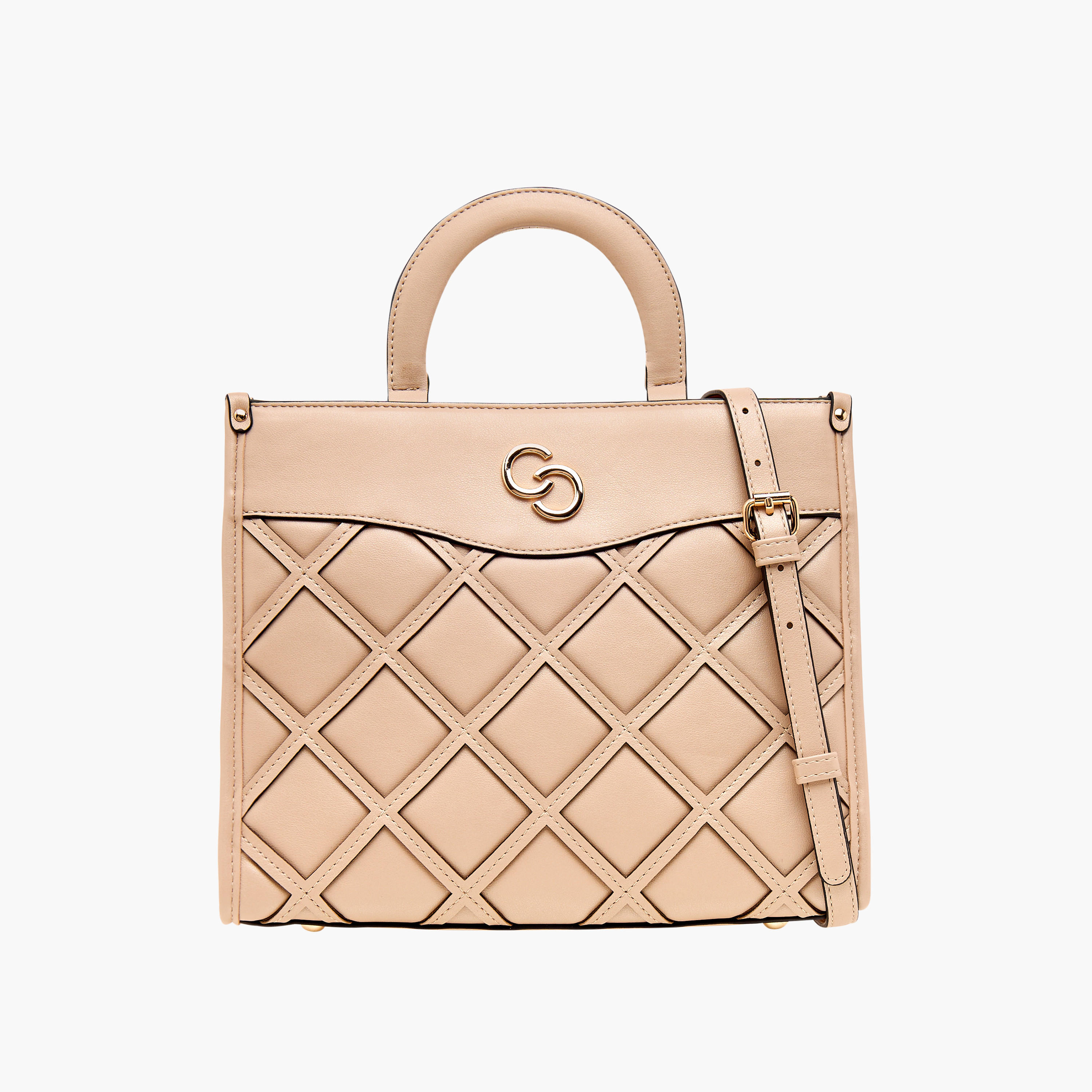 شنطة توتي بارزة الملمس بحزام قابل للفصل وسحاب إغلاق من سيليست-women-bagsandwallets-handbags-image-1