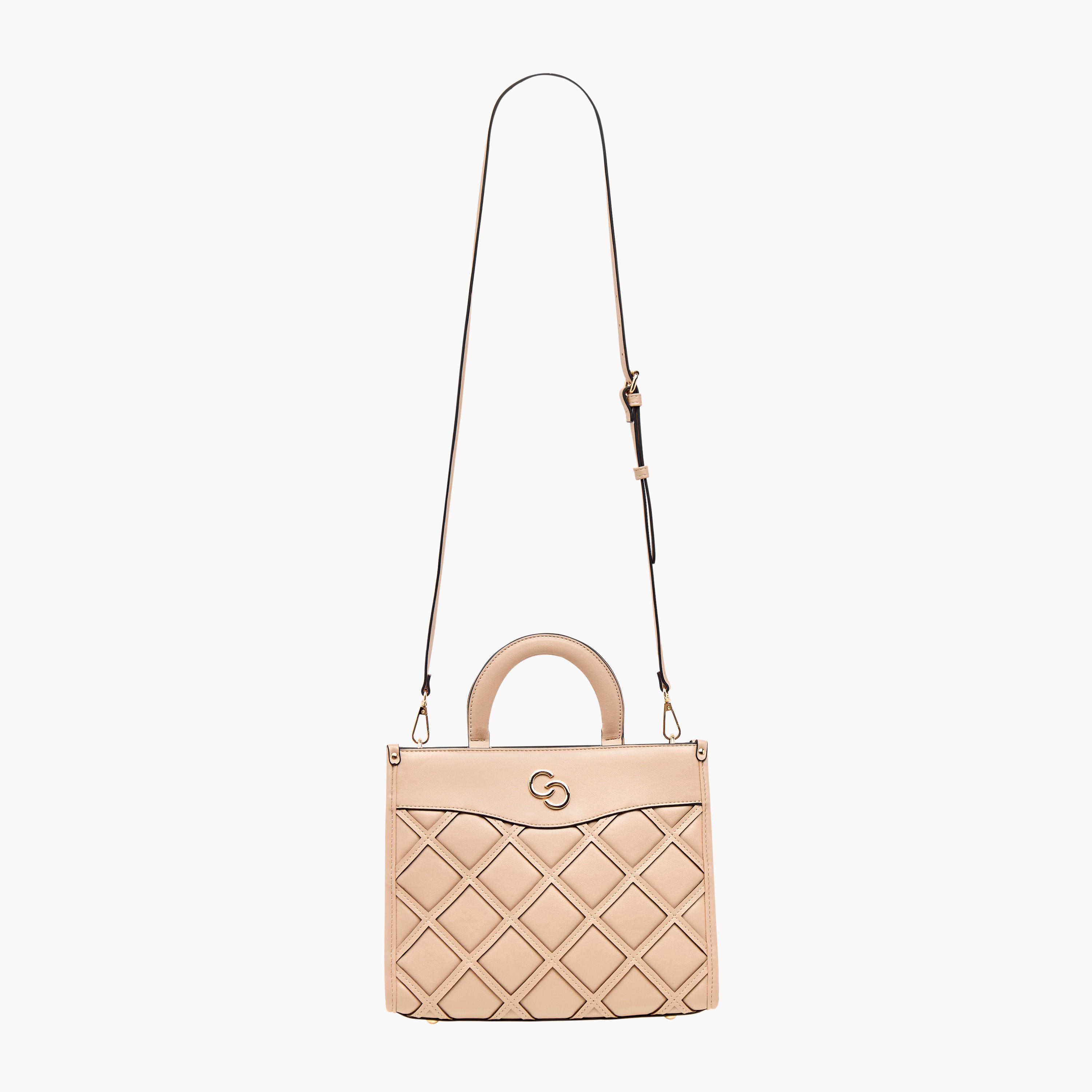 شنطة توتي بارزة الملمس بحزام قابل للفصل وسحاب إغلاق من سيليست-women-bagsandwallets-handbags-image-2