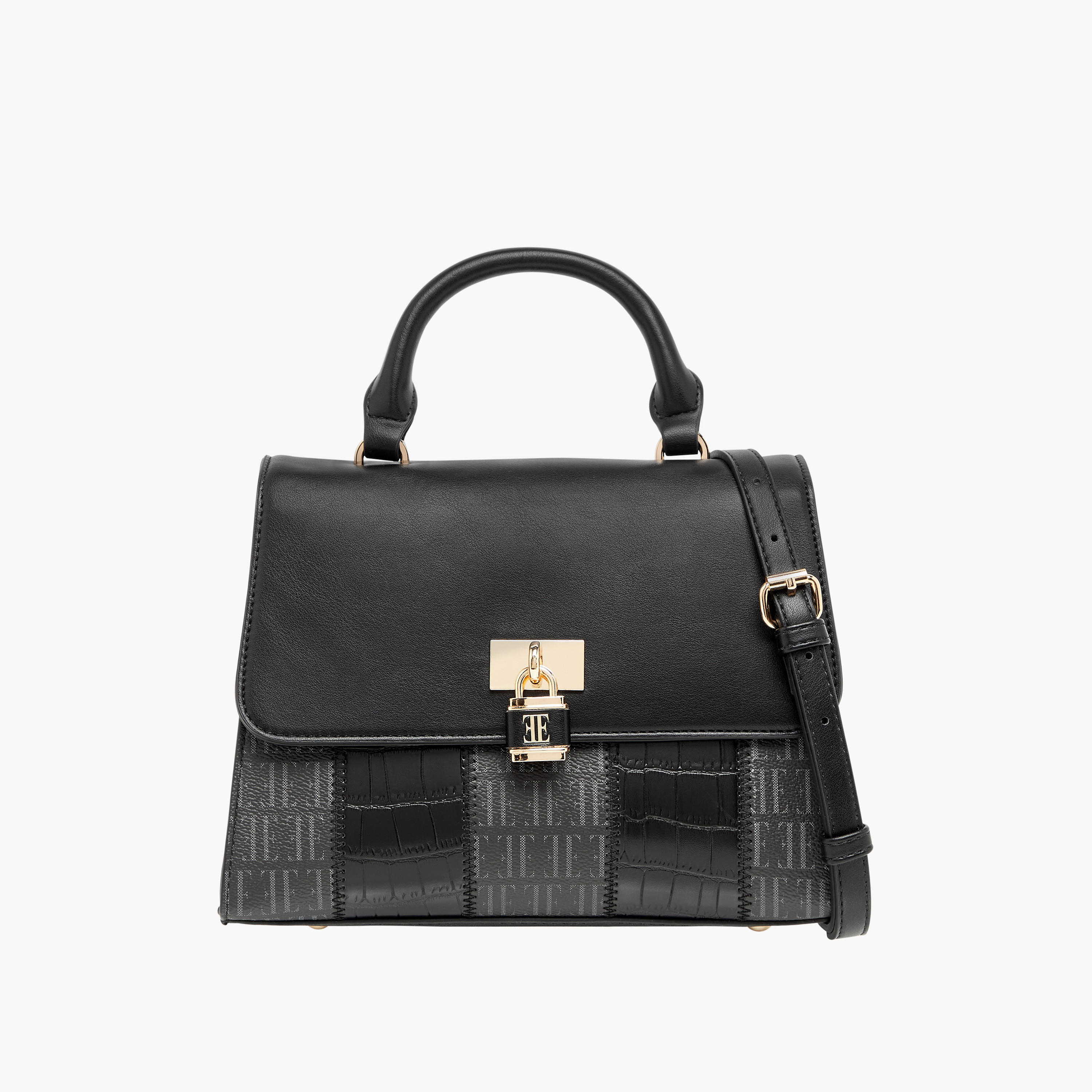 شنطة ساتشيل بحزام قابل للتعديل وزرار إغلاق وطبعات مونوجرام من إيل-women-bagsandwallets-handbags-image-1