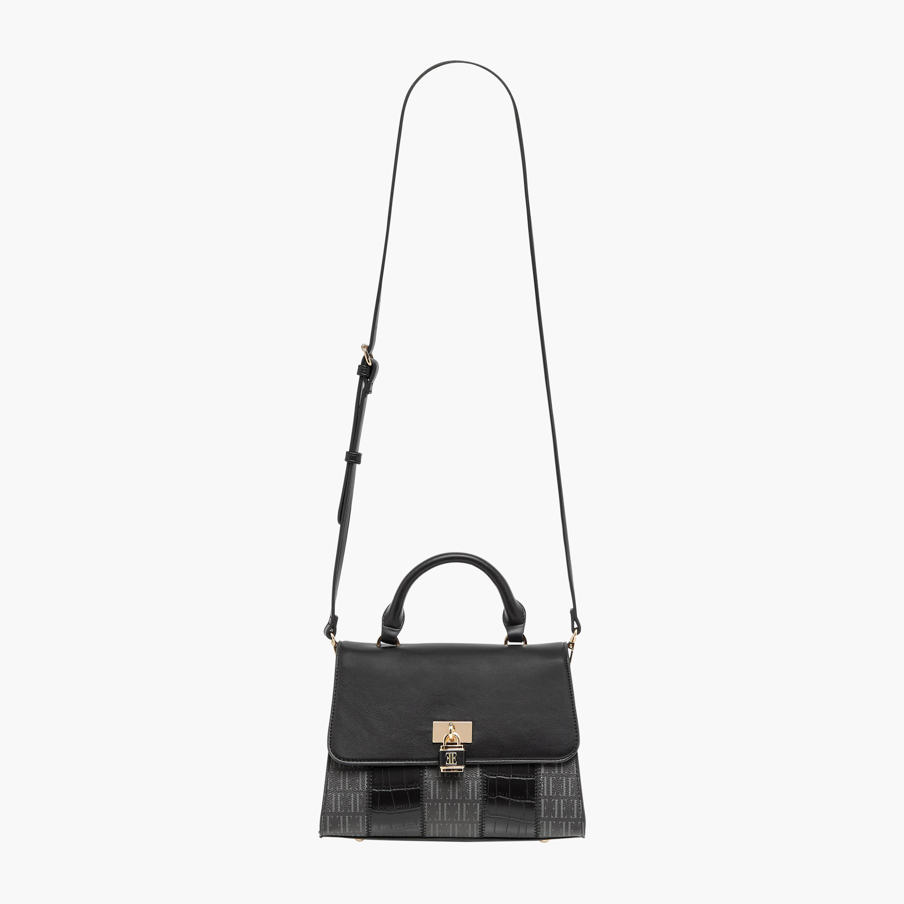 شنطة ساتشيل بحزام قابل للتعديل وزرار إغلاق وطبعات مونوجرام من إيل-women-bagsandwallets-handbags-image-2