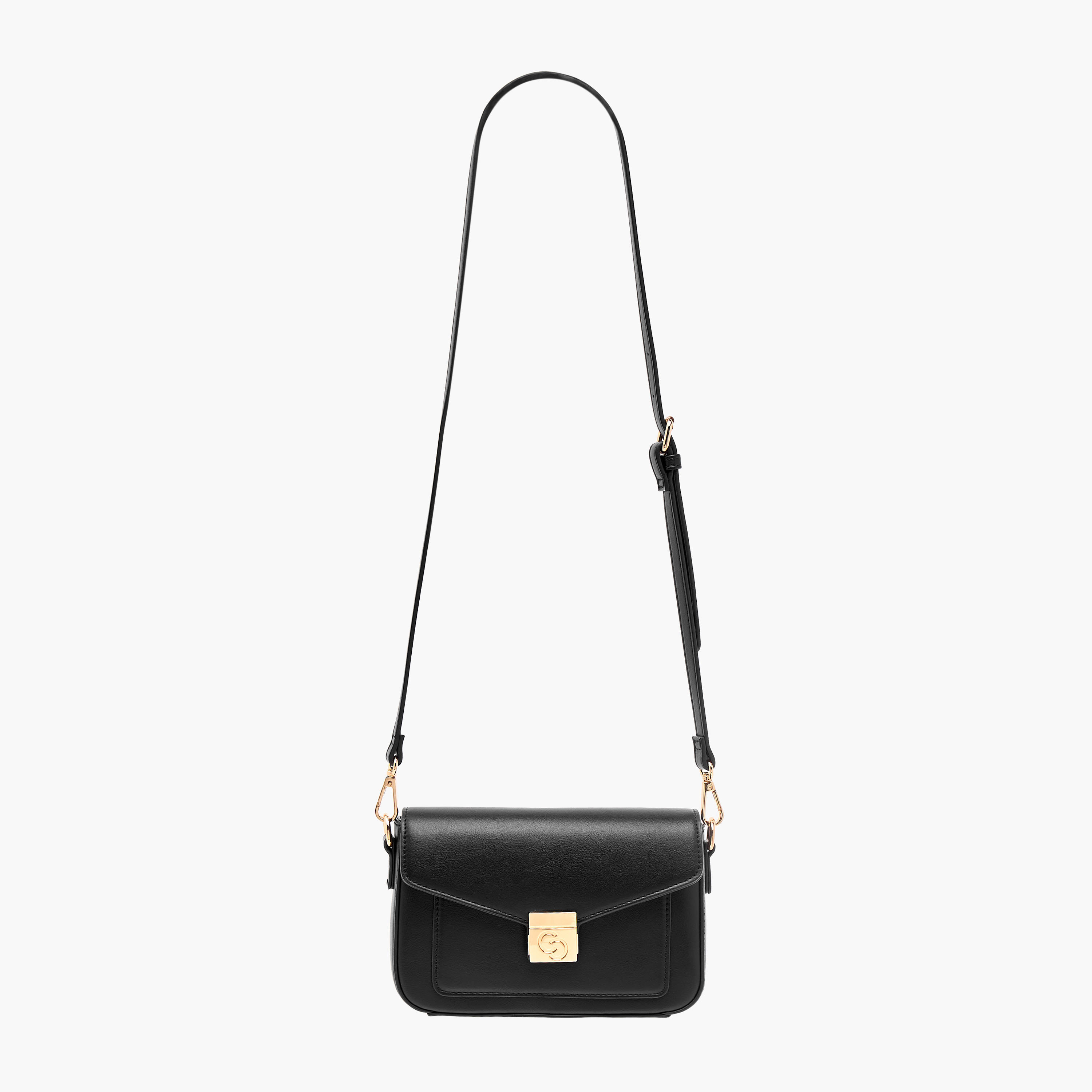 Celeste Solid Crossbody Bag with Flap Closure and Adjustable Strap-women-bagsandwallets-handbags-image-2