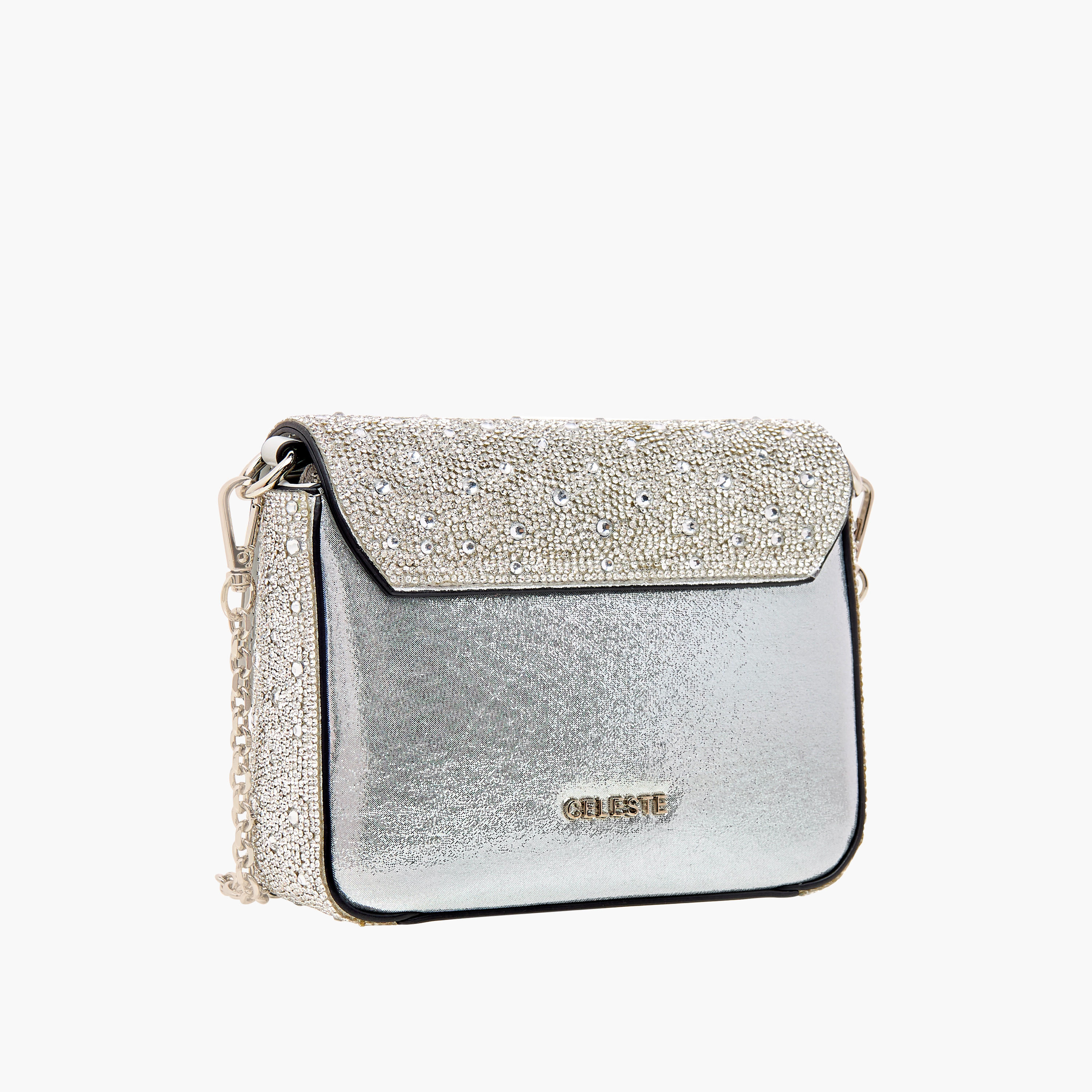 شنطة كروس بودي مزينة بحزام قابل للتعديل وطية إغلاق من سيليست-women-bagsandwallets-handbags-image-3