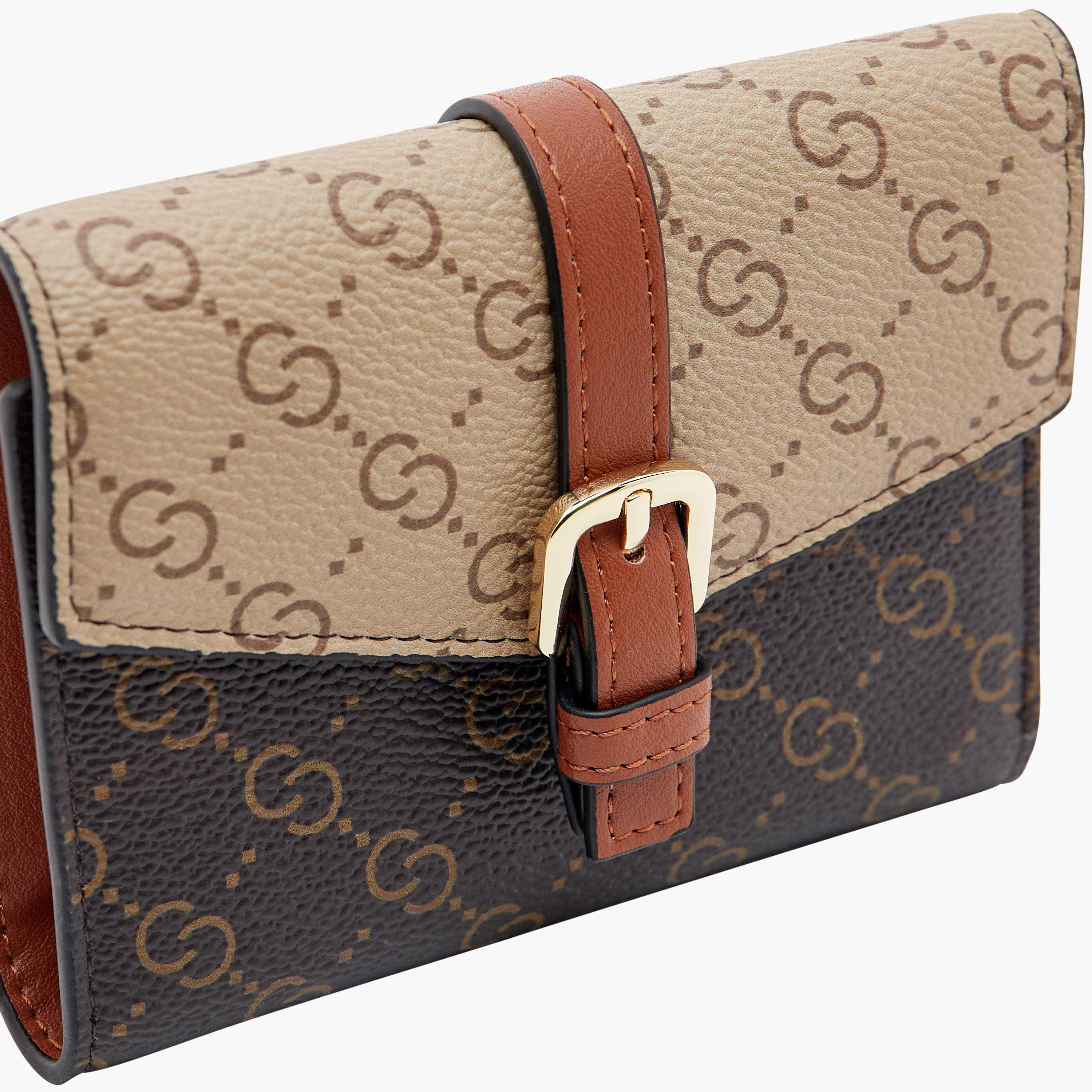 Celeste Monogram Print Bi-Fold Wallet with Magnetic Closure-women-bagsandwallets-wallets-image-3