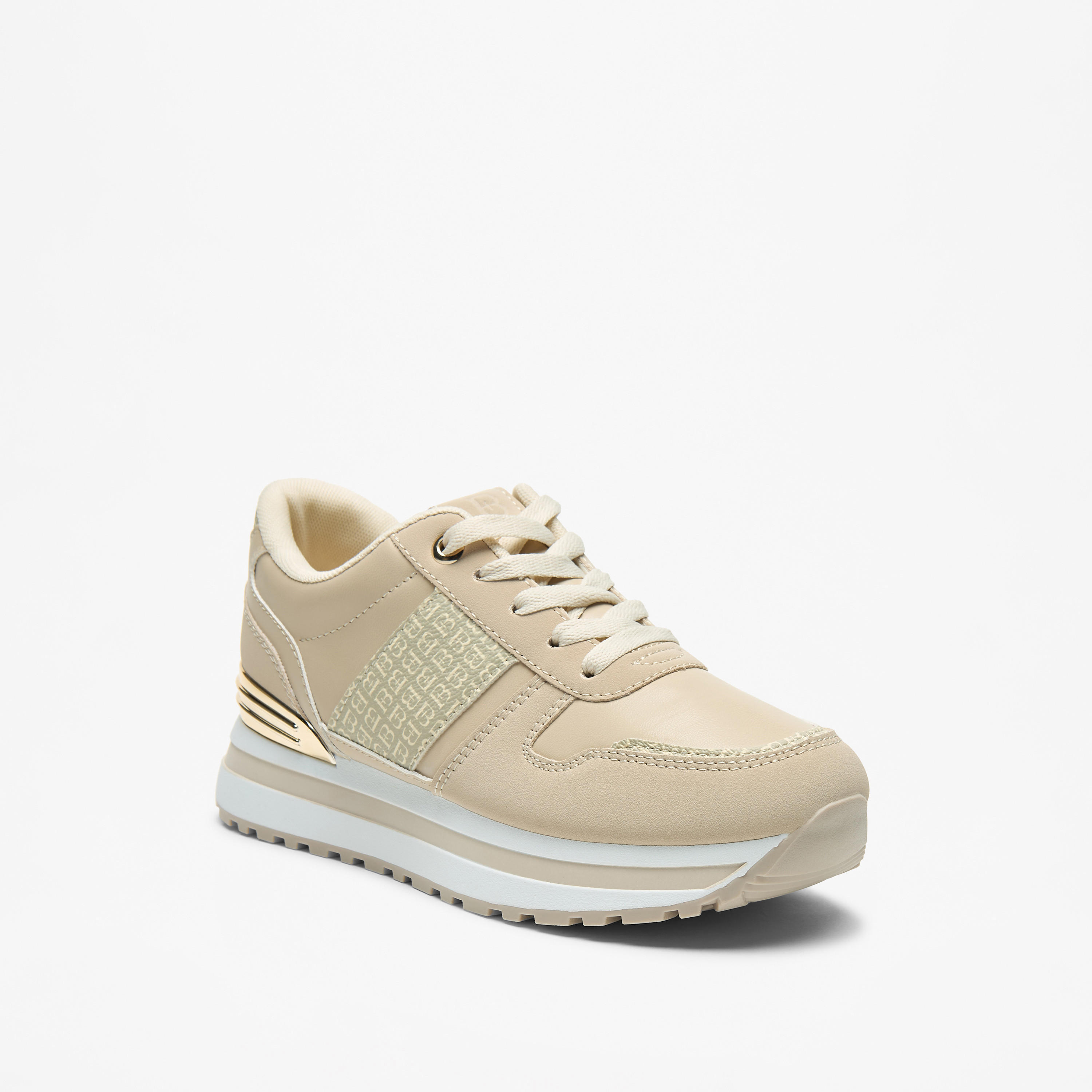 Flora Bella Monogram Panelled Lace-Up Ankle Sneakers with Metallic Detail-women-shoes-sneakers-image-1