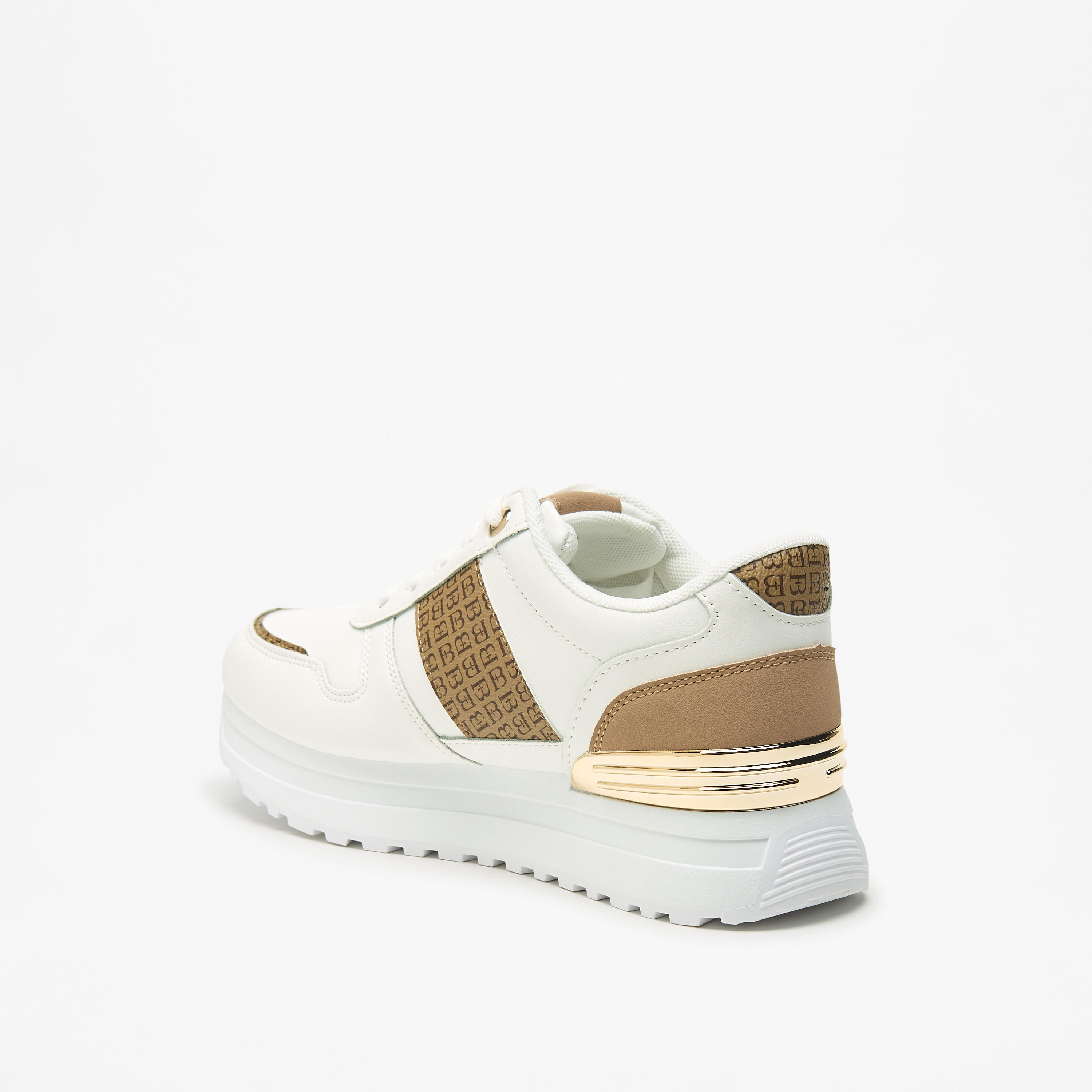 Flora Bella Monogram Panelled Lace-Up Ankle Sneakers with Metallic Detail-women-shoes-sneakers-image-2