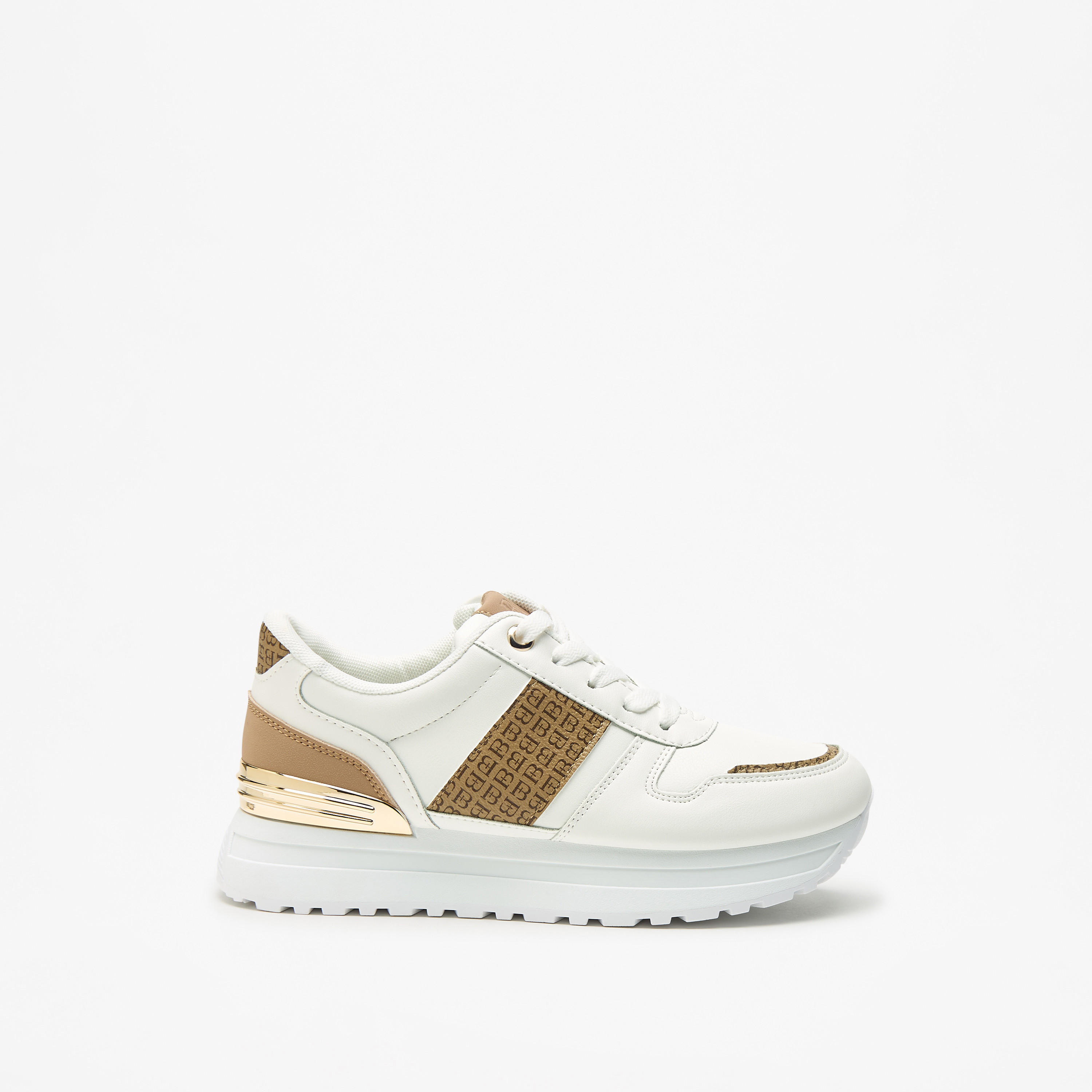 Flora Bella Monogram Panelled Lace-Up Ankle Sneakers with Metallic Detail-women-shoes-sneakers-image-3