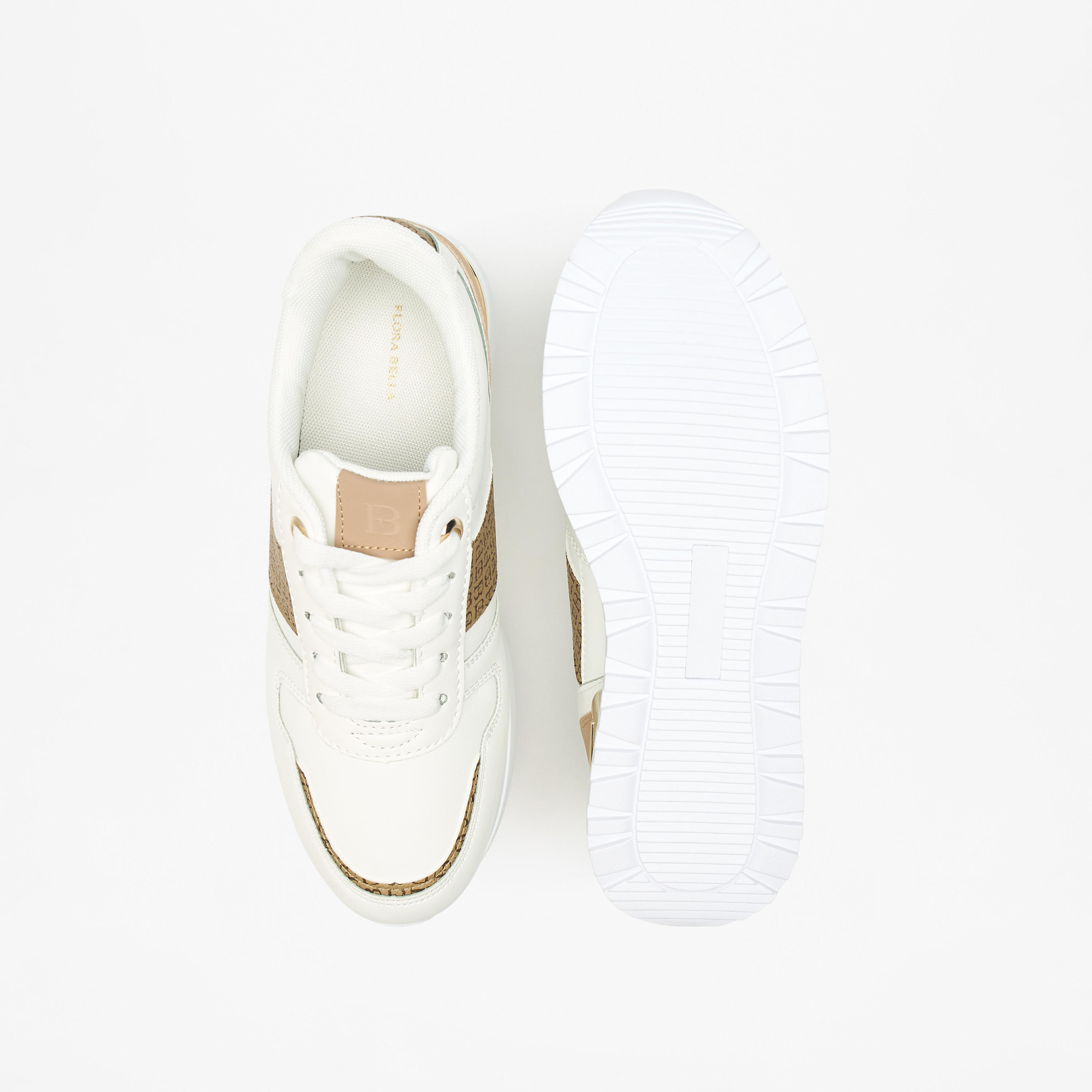 Flora Bella Monogram Panelled Lace-Up Ankle Sneakers with Metallic Detail-women-shoes-sneakers-image-4