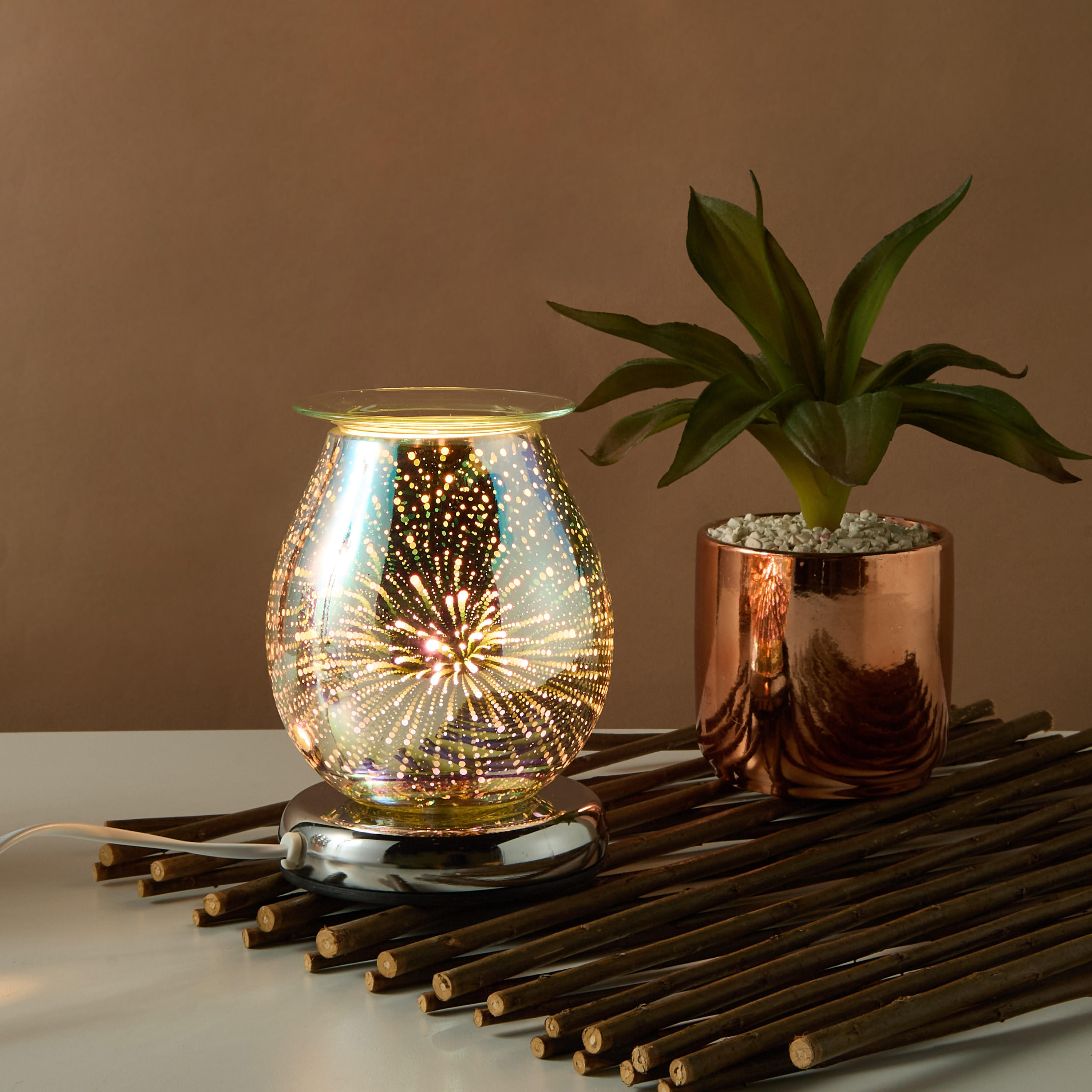 Electric 3D Glass Oil Burner - 8x12x17 cms-household-homefragrance-burners-image-5