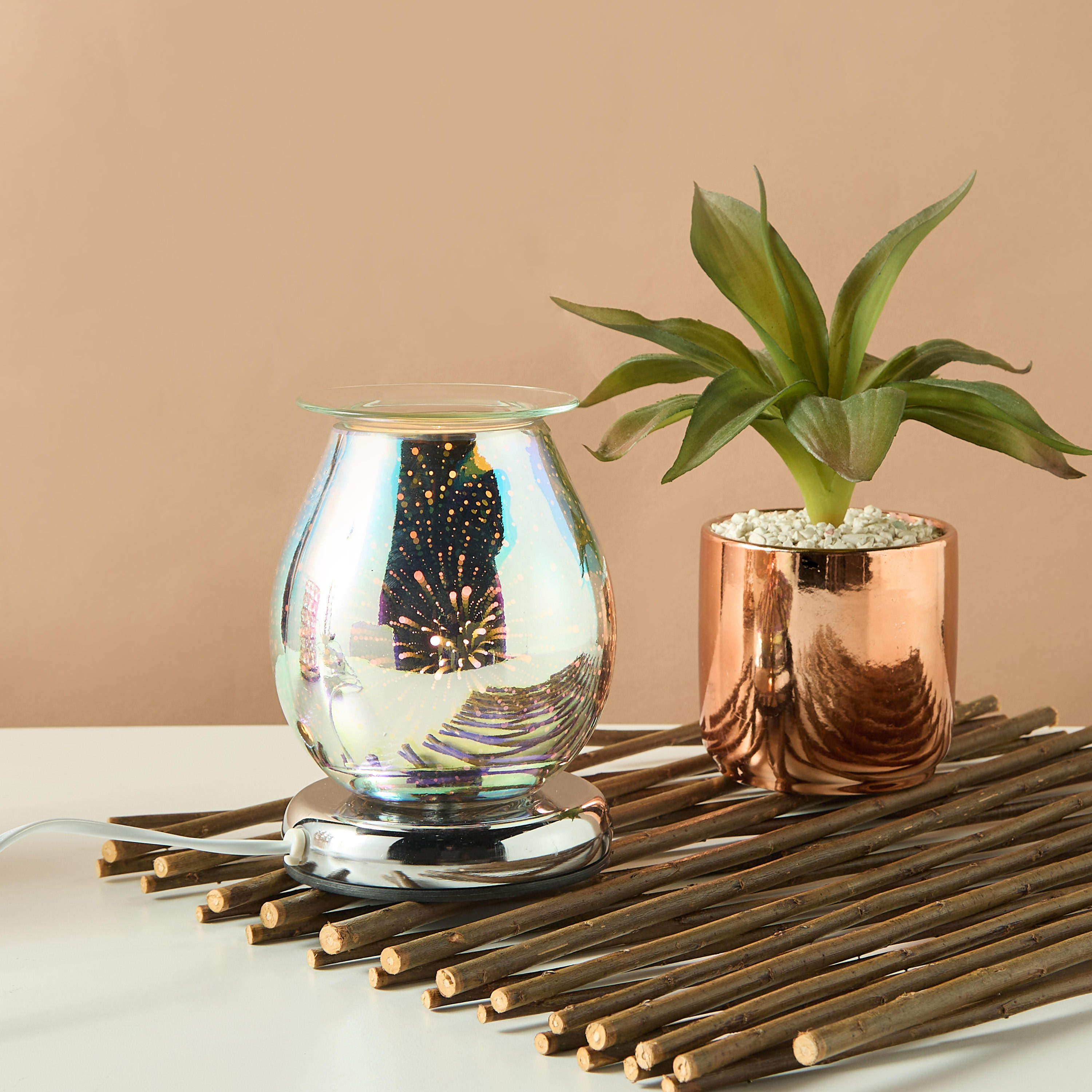 Electric 3D Glass Oil Burner - 8x12x17 cms-household-homefragrance-burners-image-6