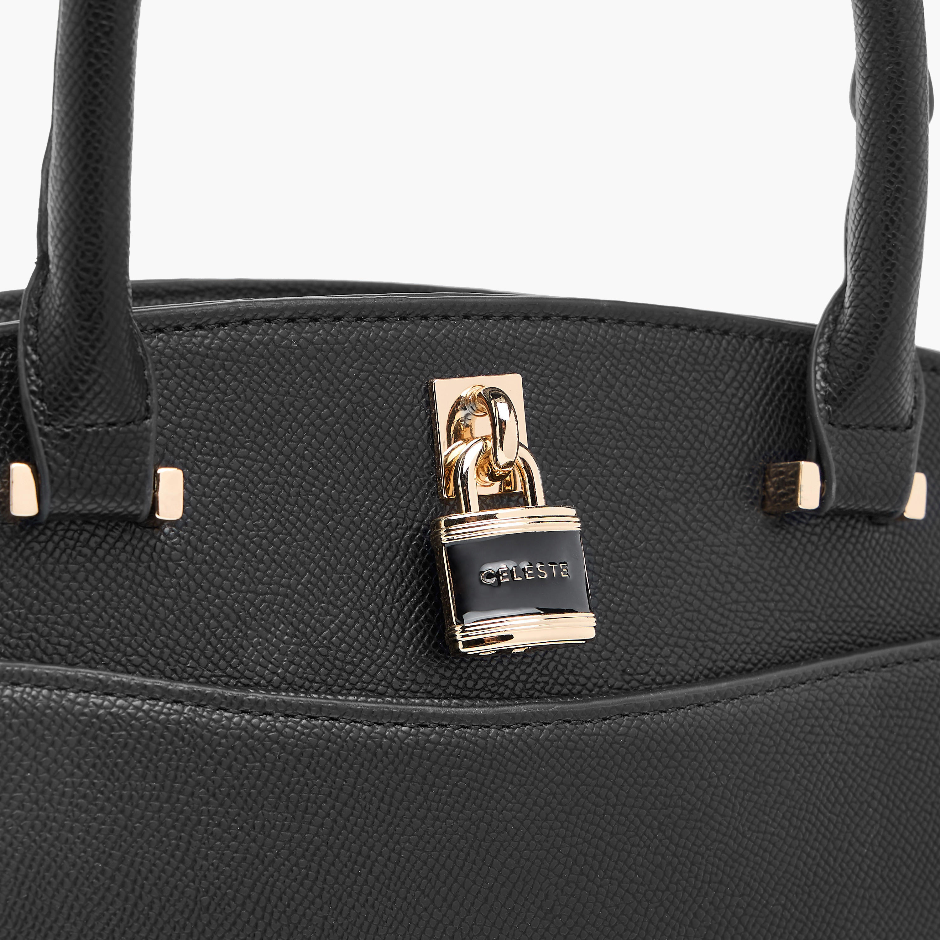 شنطة توتي سادة بحزام قابل للفصل ودلاية قفل من سيليست-women-bagsandwallets-handbags-image-4