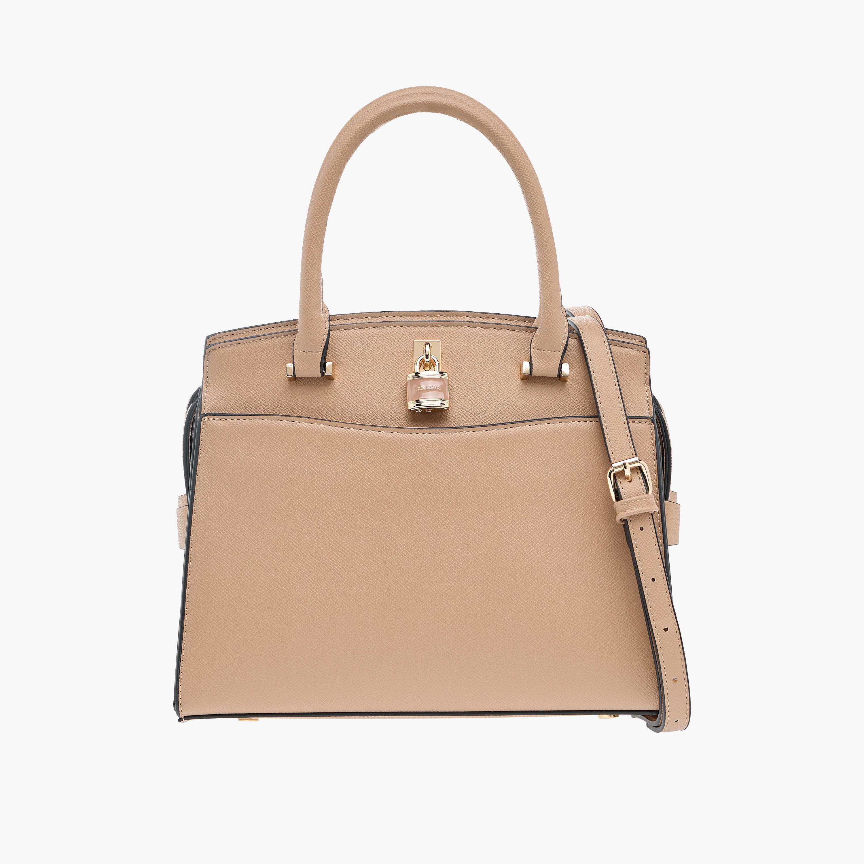 شنطة توتي سادة بحزام قابل للفصل ودلاية قفل من سيليست-women-bagsandwallets-handbags-image-8