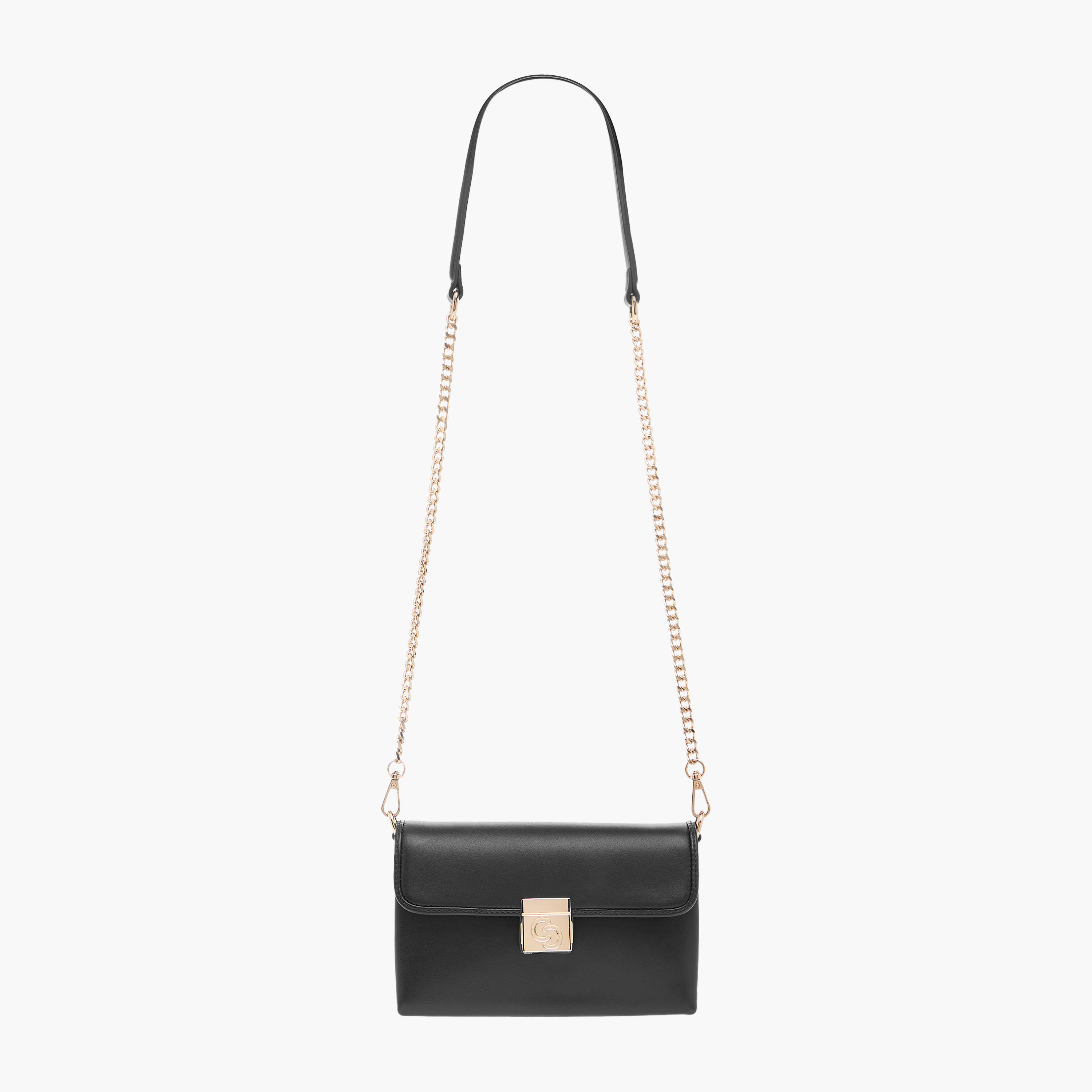 Celeste Solid Crossbody Bag with Chain Strap and Flap Closure-women-bagsandwallets-handbags-image-2