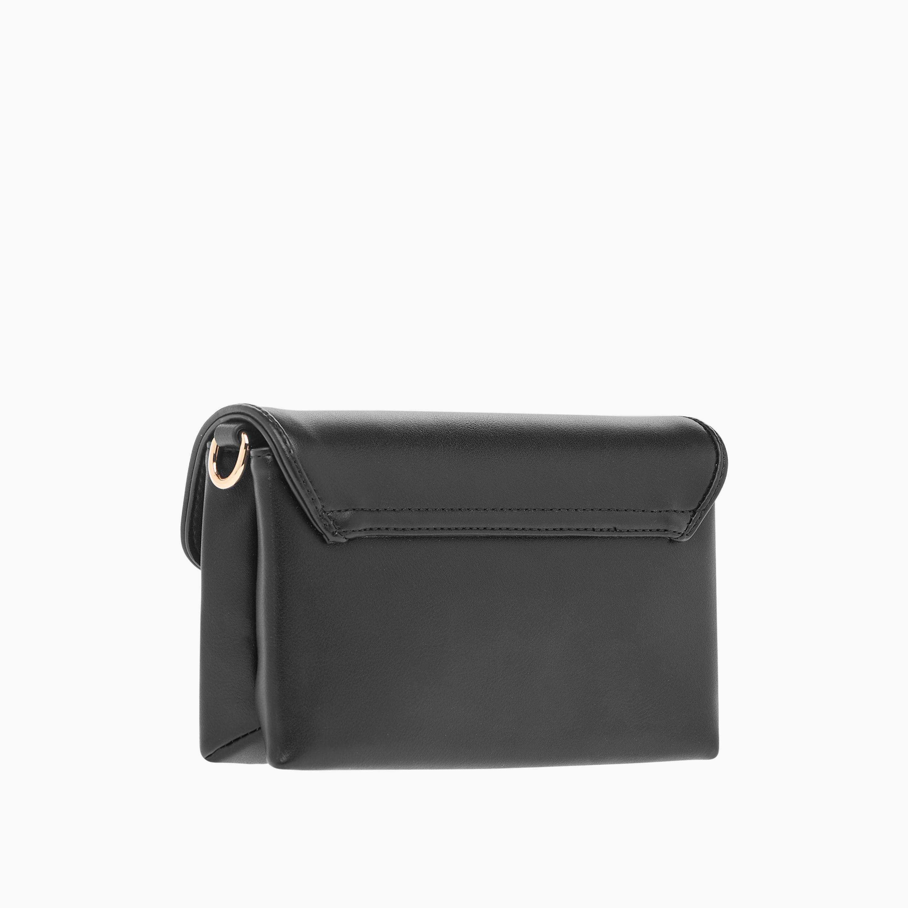 شنطة كروس بودي سادة بحزام سلسلة وطيّة إغلاق من سيليست-women-bagsandwallets-handbags-image-3