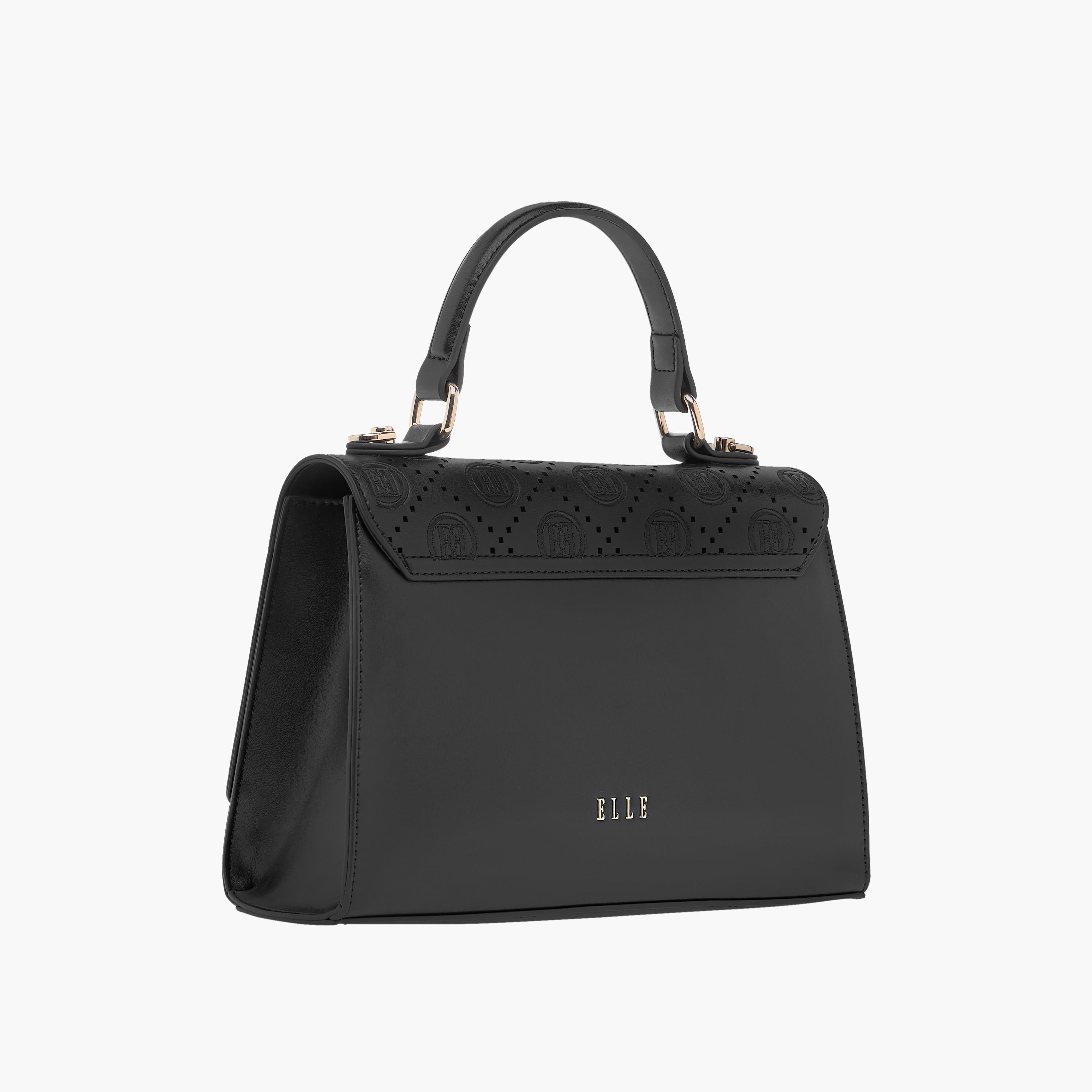 Elle Monogram Embroidered Satchel Bag with Detachable Strap and Flap Closure-women-bagsandwallets-handbags-image-3