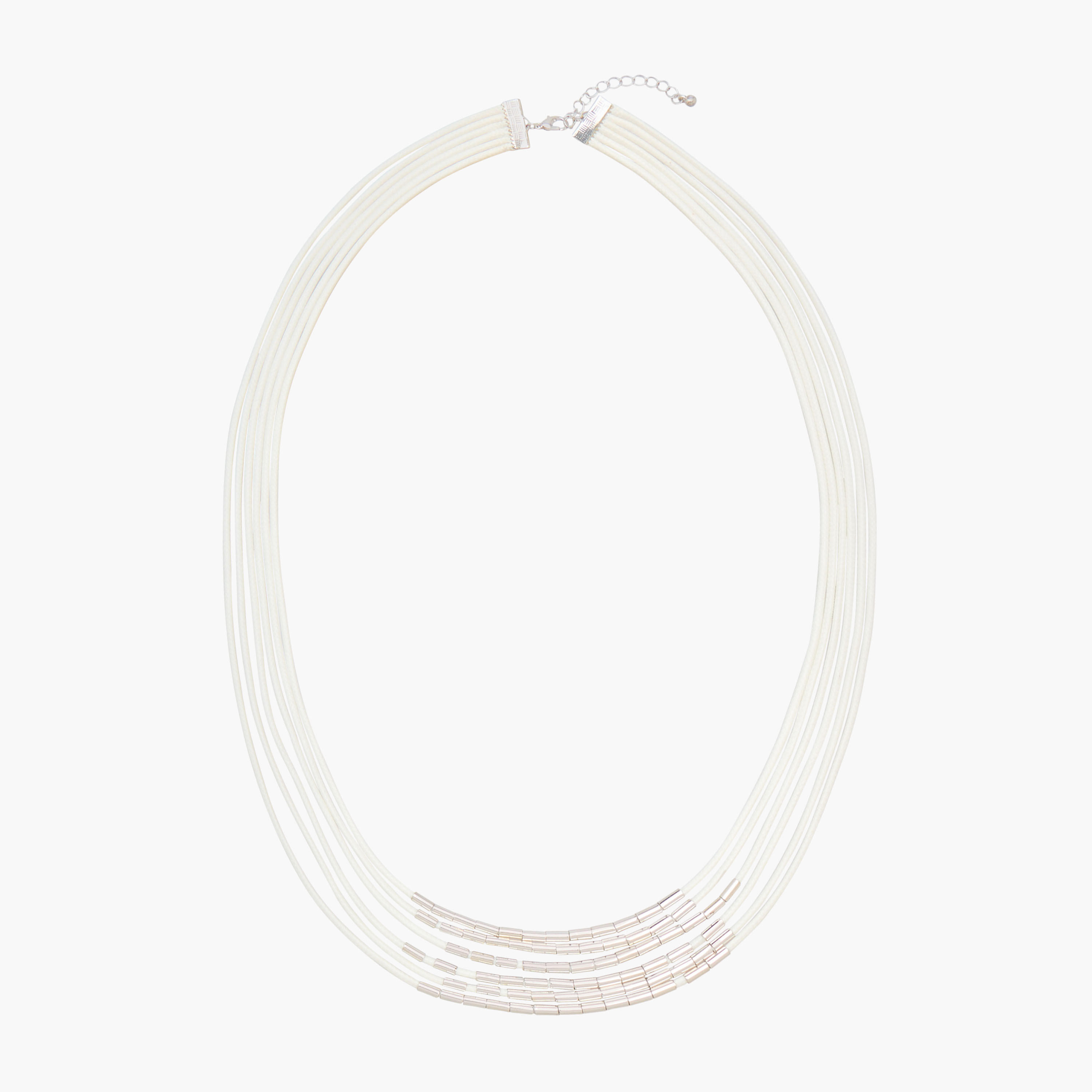 عقد متعدد الطبقات بخرز بلون فضي-women-watchesandjewellery-jewellery-necklacesandpendants-image-1