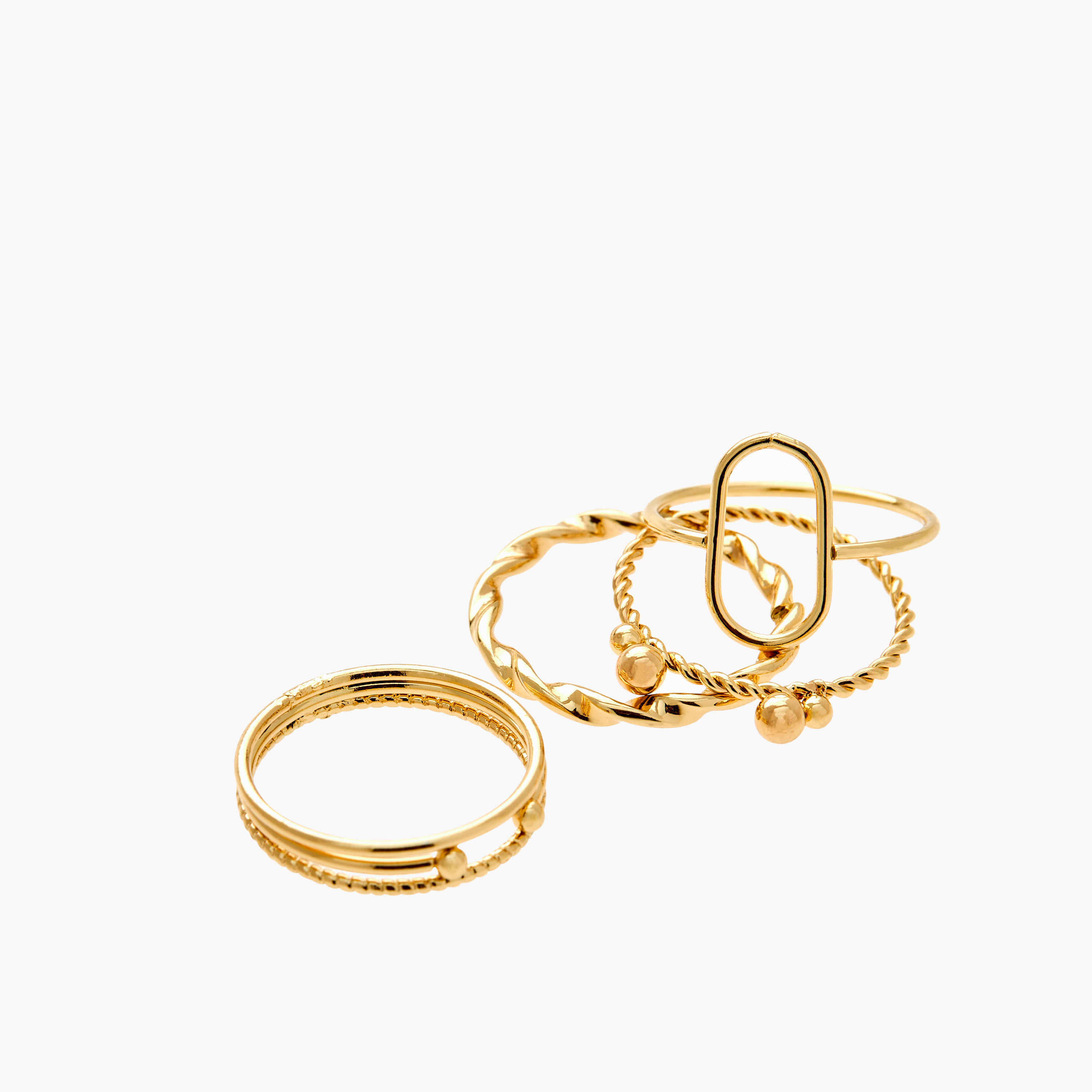 طقم خواتم 4 قطع بارزة الملمس - L-XL-women-watchesandjewellery-jewellery-rings-image-3