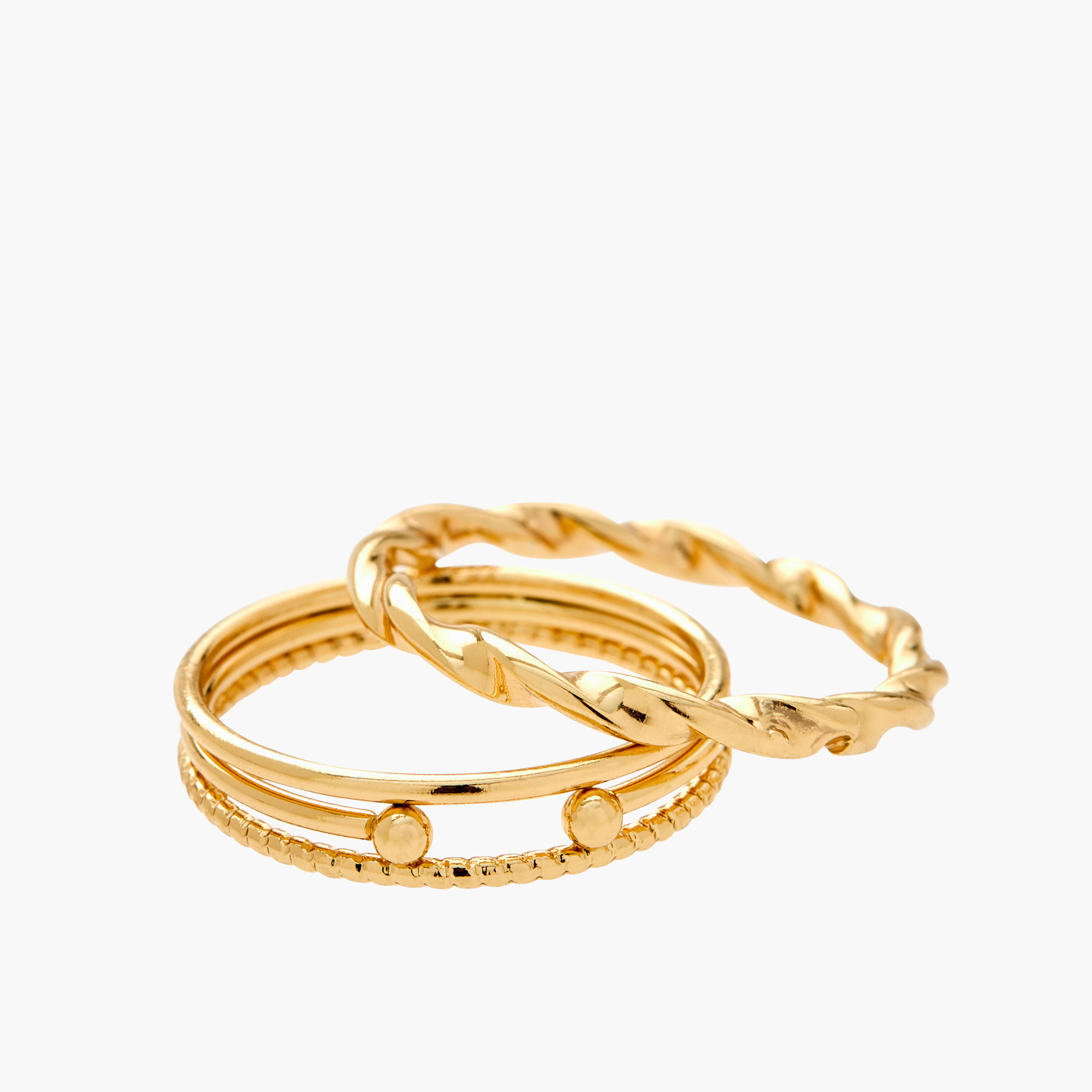 طقم خواتم 4 قطع بارزة الملمس - L-XL-women-watchesandjewellery-jewellery-rings-image-4