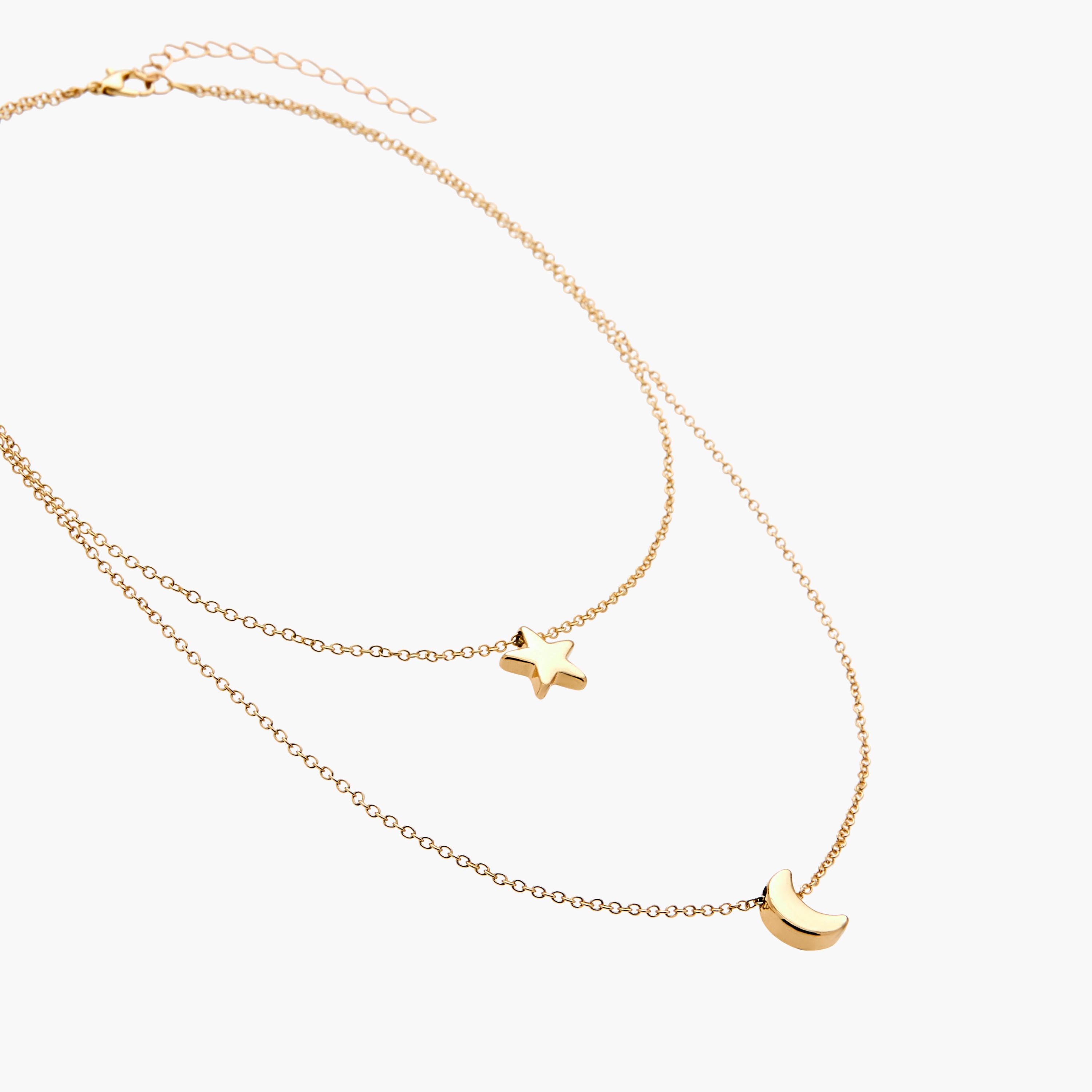 Star and Moon Pendant Layered Necklace with Lobster Clasp Closure-women-watchesandjewellery-jewellery-necklacesandpendants-image-2
