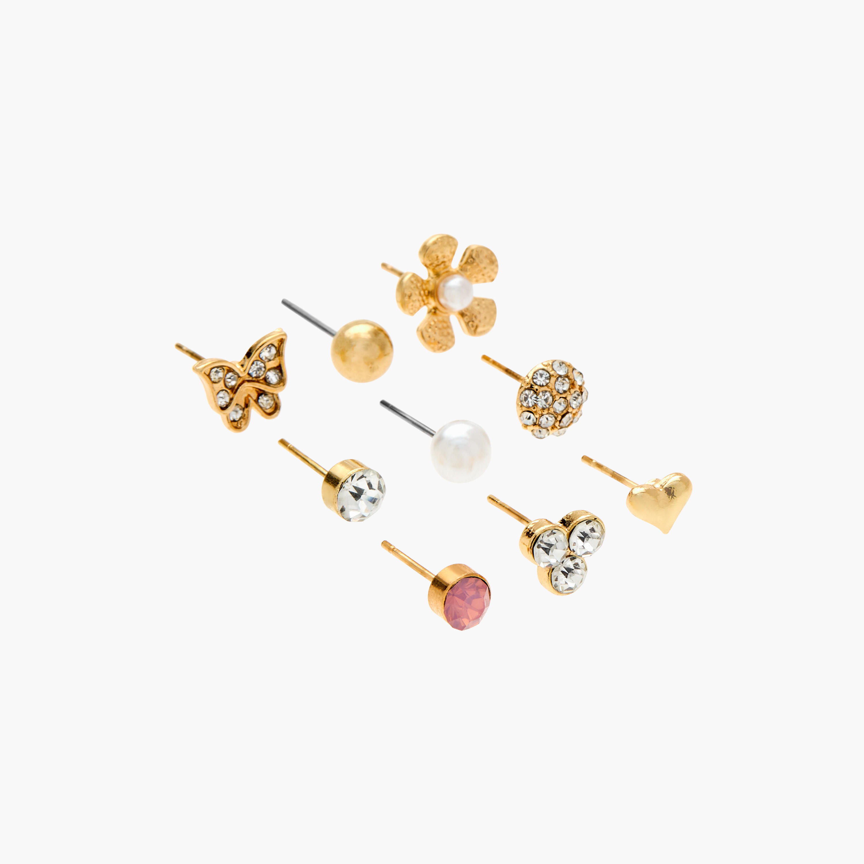 طقم حلقان مرصّعة بِمكبس إغلاق خلفي 9 قطع مزيّنة-women-watchesandjewellery-jewellery-earrings-image-2