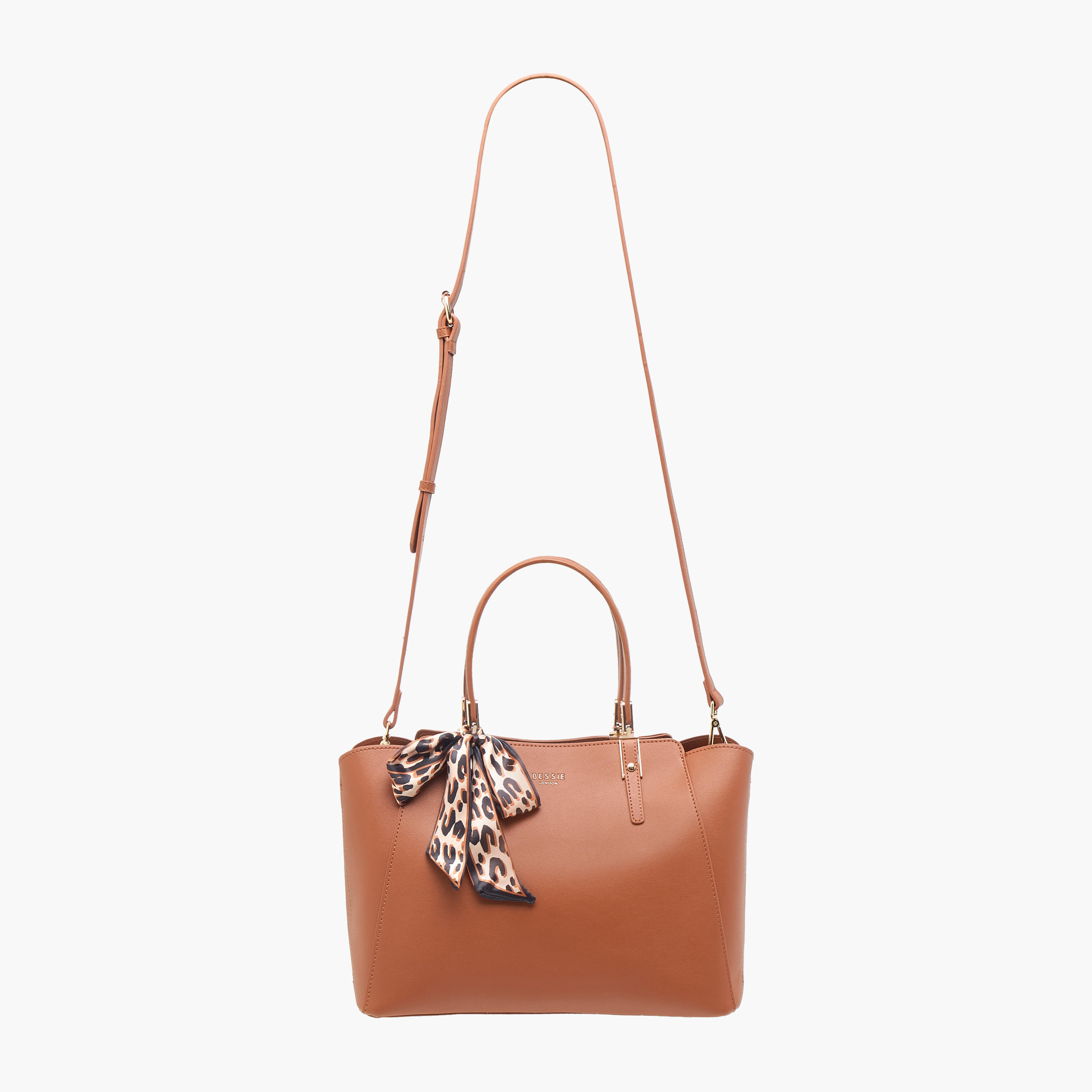 شنطة توتي سادة بسحاب إغلاق وتفاصيل وشاح من بيسي لندن-women-bagsandwallets-handbags-image-12