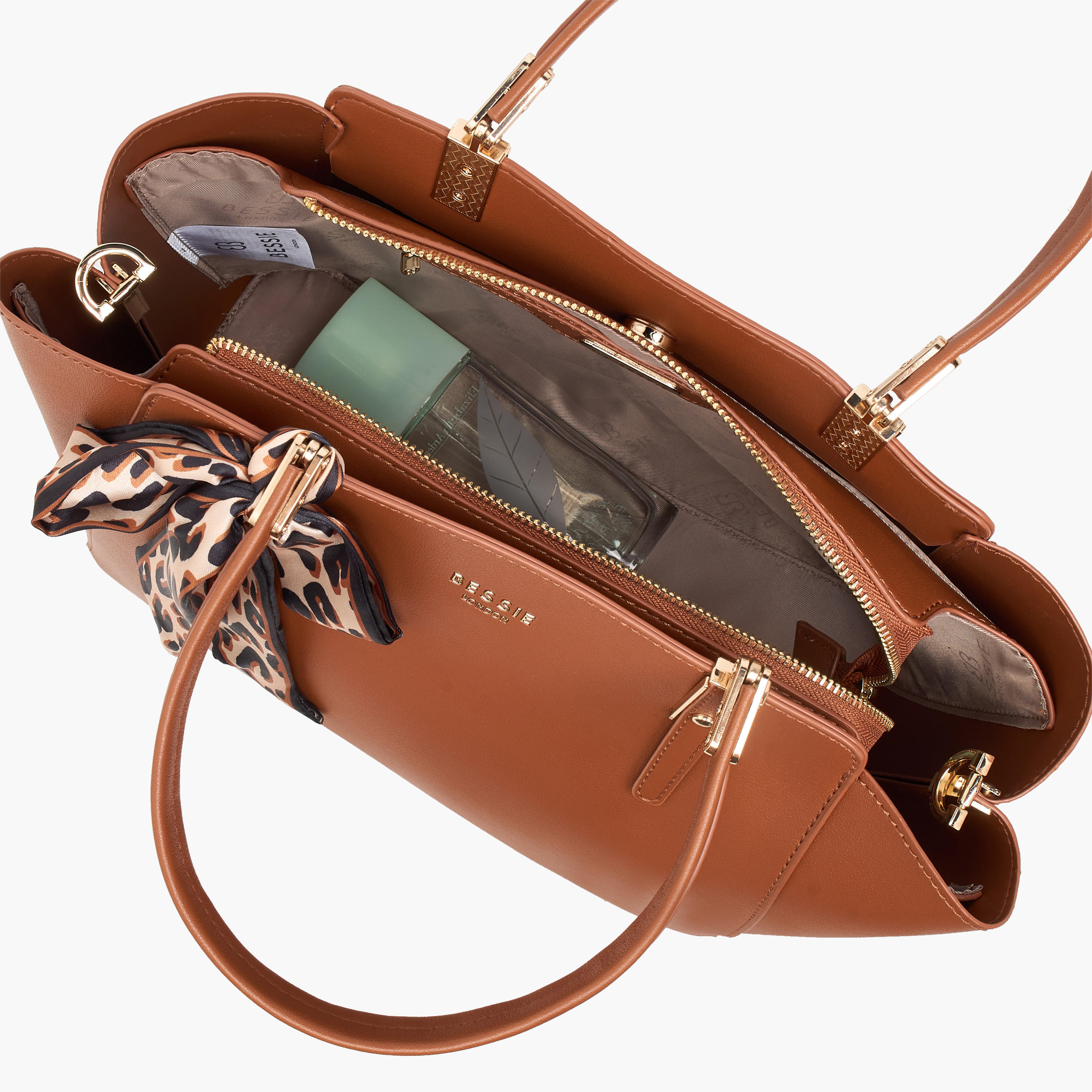 شنطة توتي سادة بسحاب إغلاق وتفاصيل وشاح من بيسي لندن-women-bagsandwallets-handbags-image-17