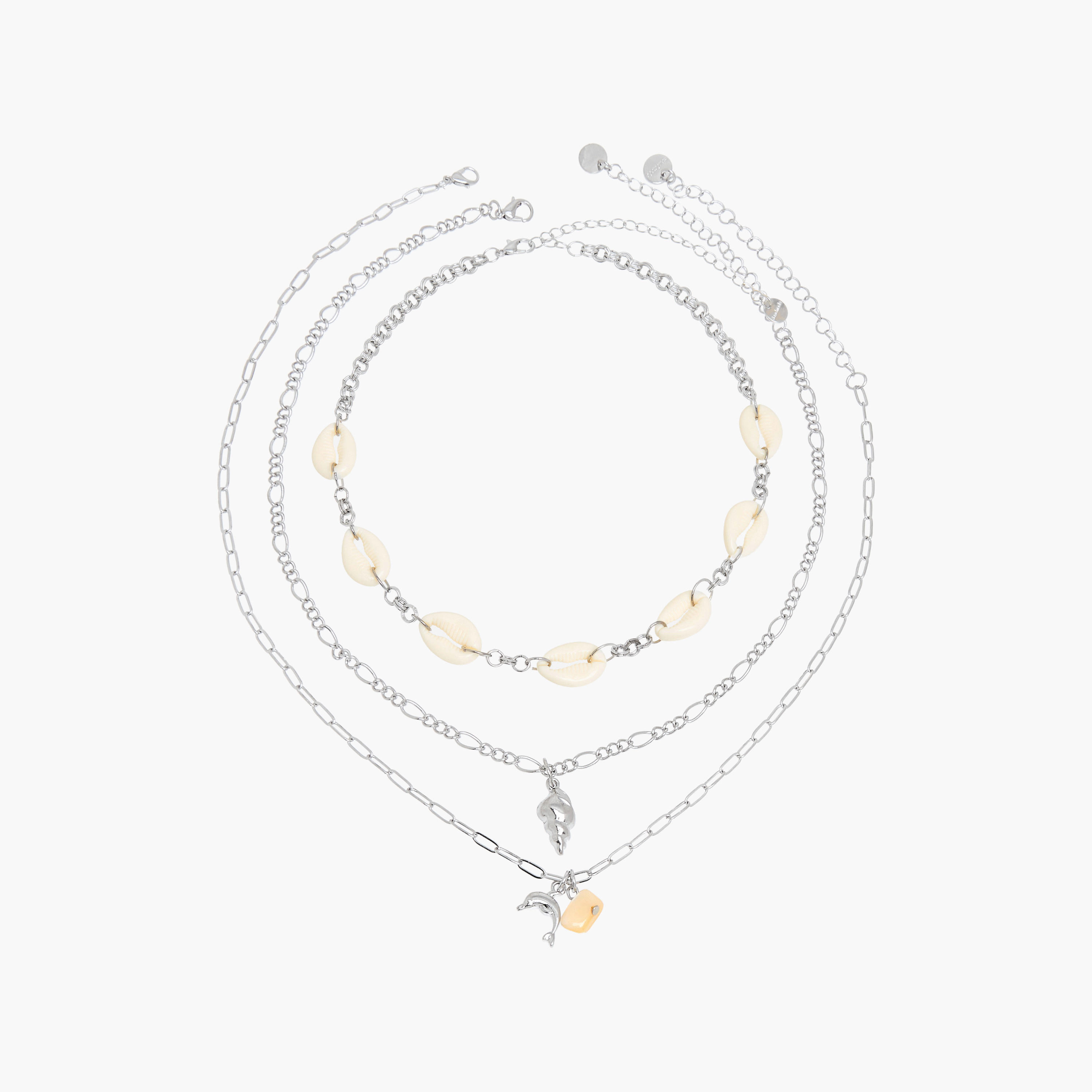 عقد مزيّن بمشبك إغلاق - طقم من 3 قطع-women-watchesandjewellery-jewellery-necklacesandpendants-image-1