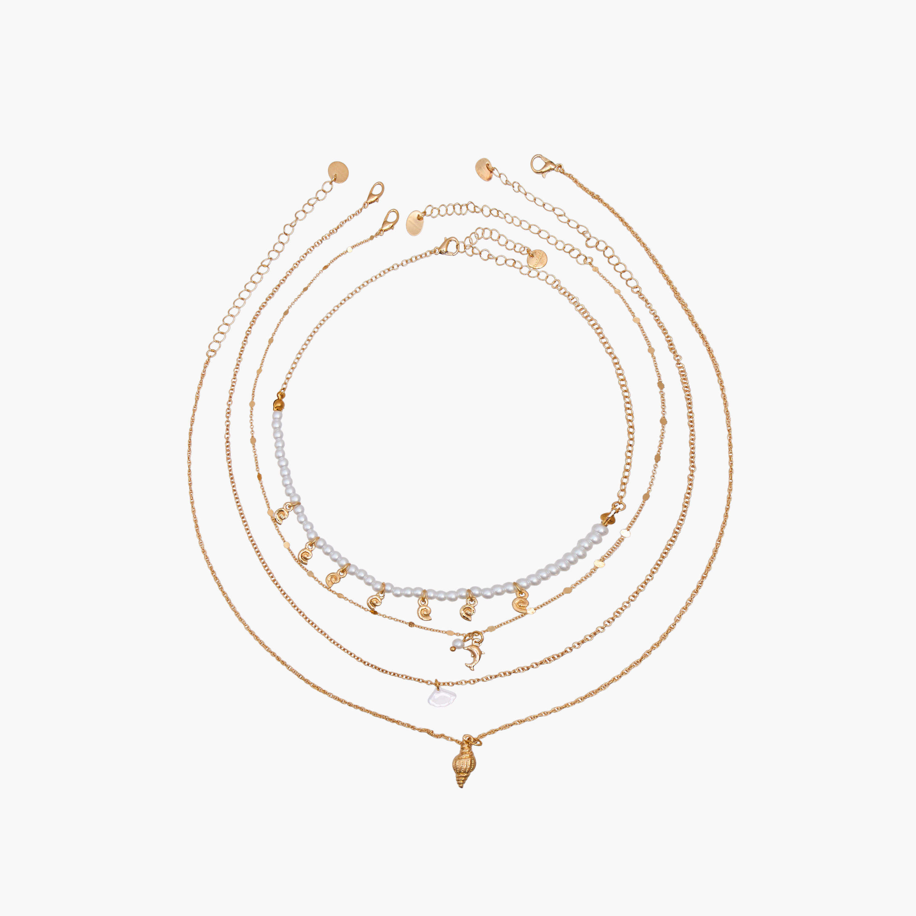 عقد معدن بدلاية - طقم من 4 قطع-women-watchesandjewellery-jewellery-necklacesandpendants-image-1