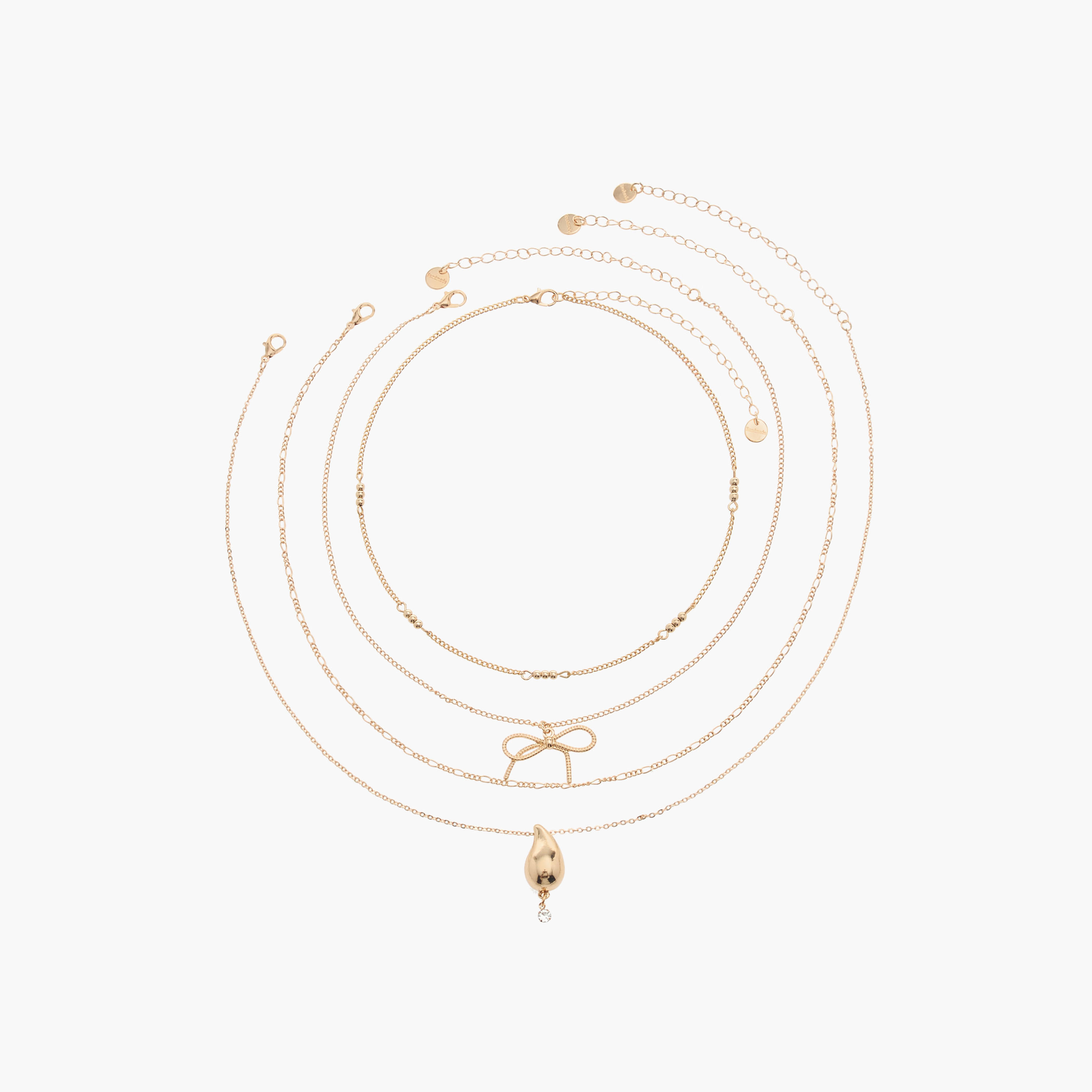 أعقاد متنوعة بمشبك إغلاق - طقم من 4 قطع-women-watchesandjewellery-jewellery-necklacesandpendants-image-1