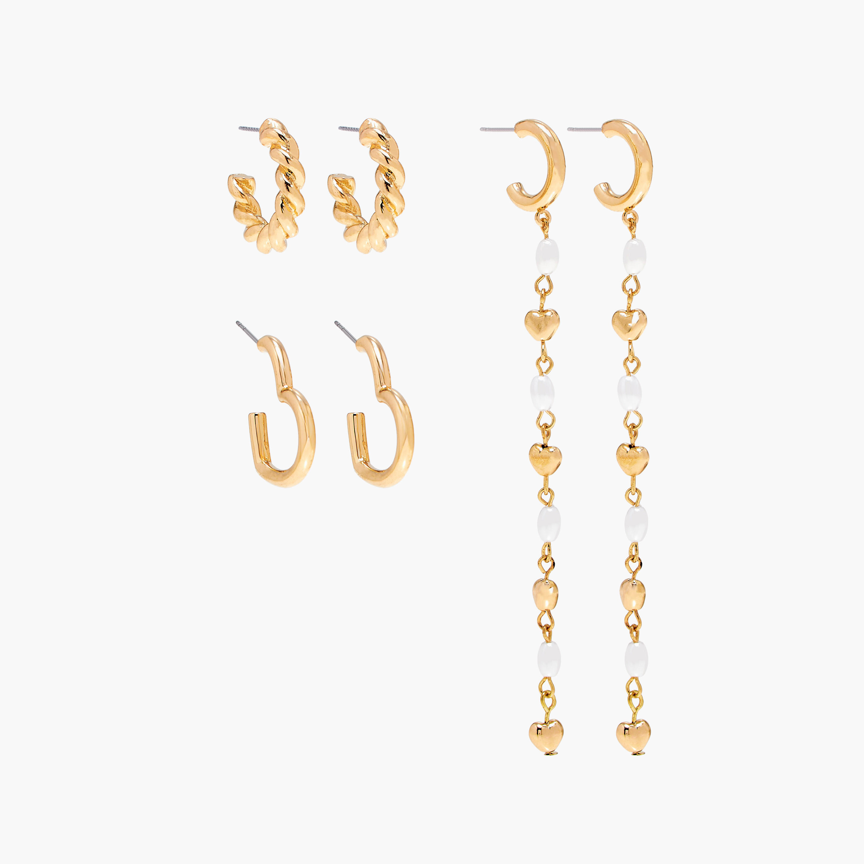 حلقان ميتاليك - طقم 3 أزواج-women-watchesandjewellery-jewellery-earrings-image-1