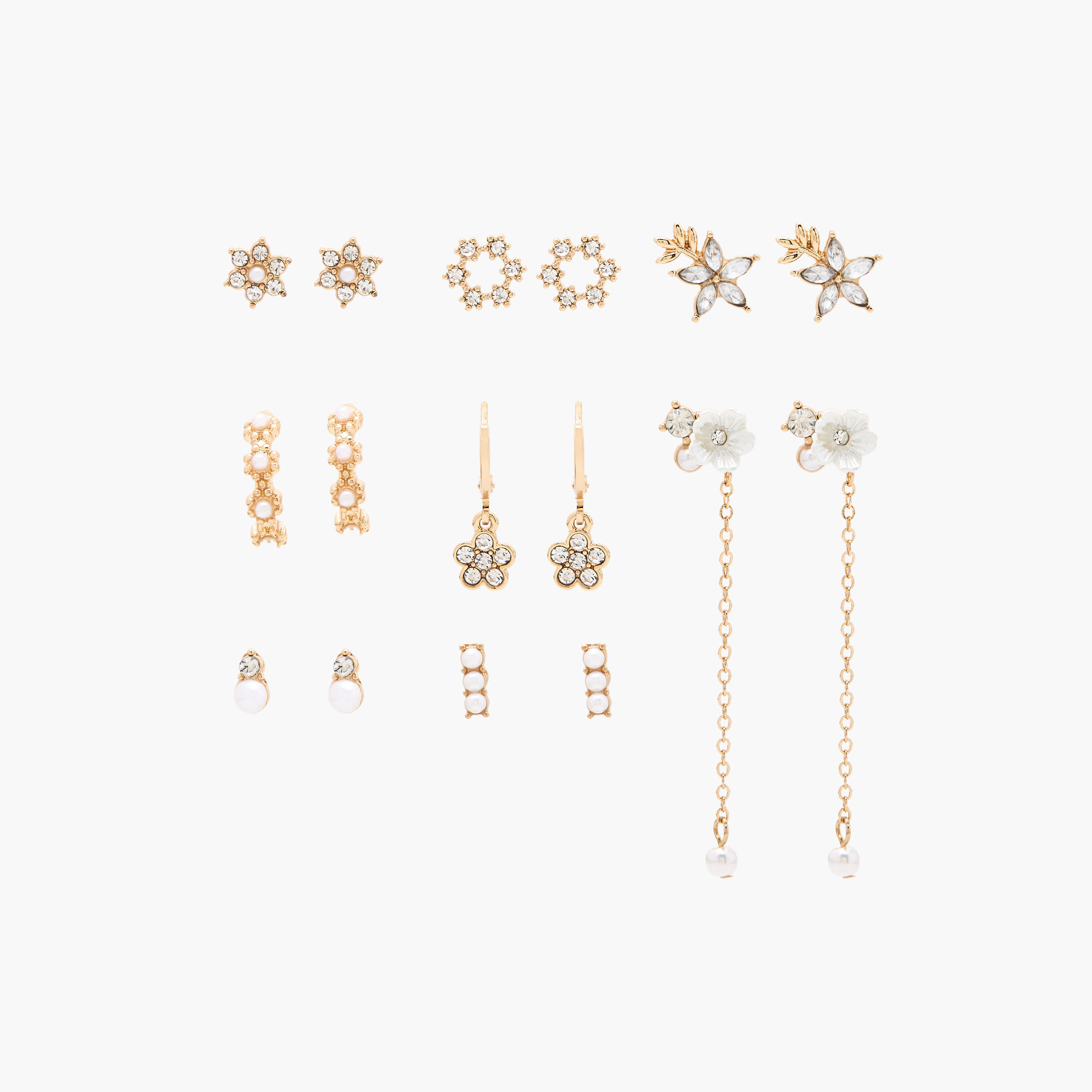 حلقان مزينة - طقم 9 أزواج-women-watchesandjewellery-jewellery-earrings-image-1