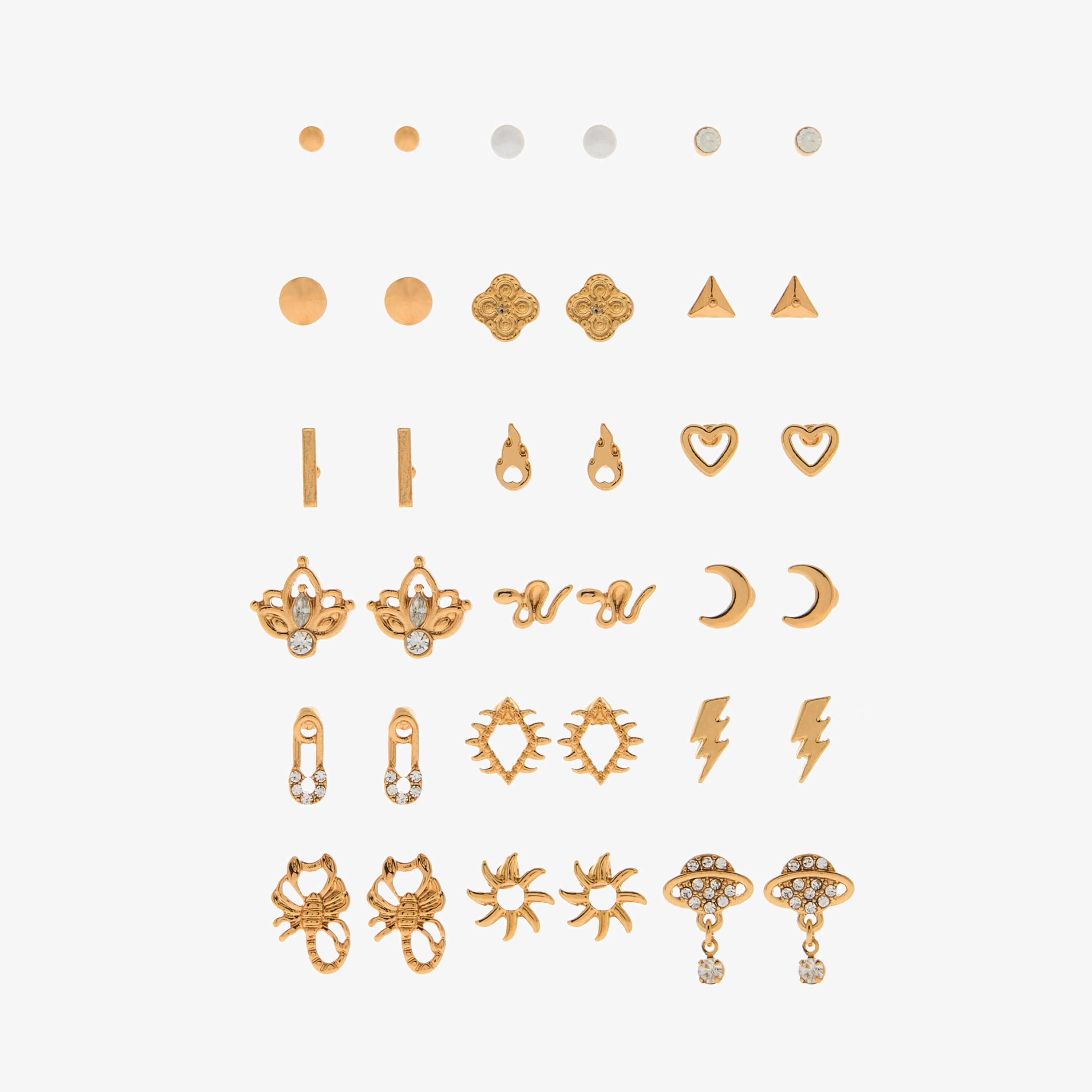 حلقان ميتاليك متنوعة بمكبس إغلاق خلفي - طقم من 18-women-watchesandjewellery-jewellery-earrings-image-1
